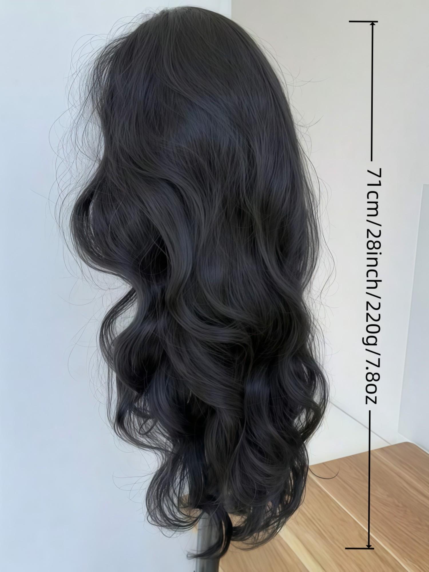Long Wavy Synthetic Wig with Curtain Bangs, Heat-Resistant Fiber, Ideal for Cosplay, Parties, Stage Performances, Weddings, Synthetic Bodywave Wig