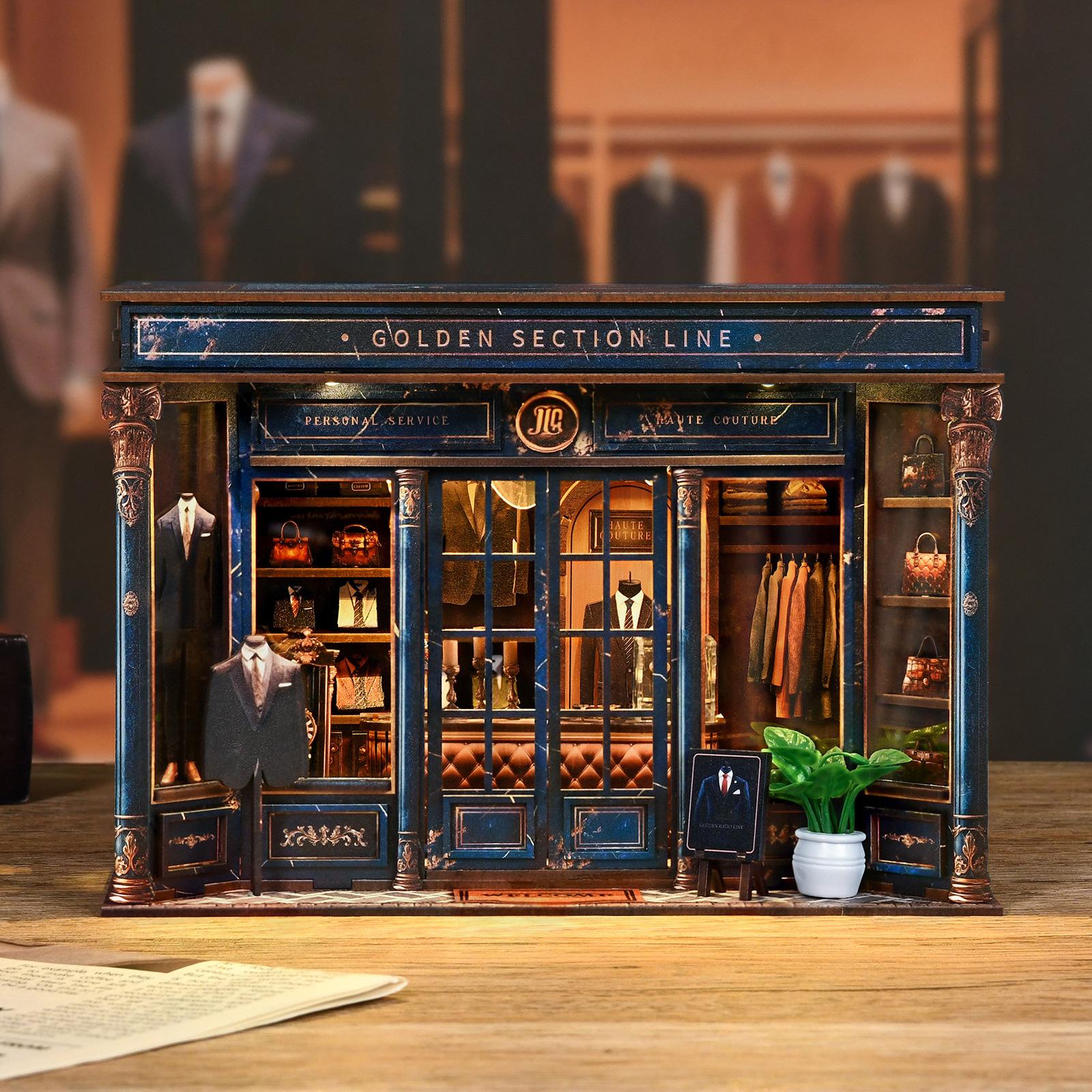 DIY Mini Book Corner Kit, 3D Wooden Puzzle House Model Set, Miniature Furniture, Desktop Decoration, Handmade Craft, Perfect Gift for Adults & Teens