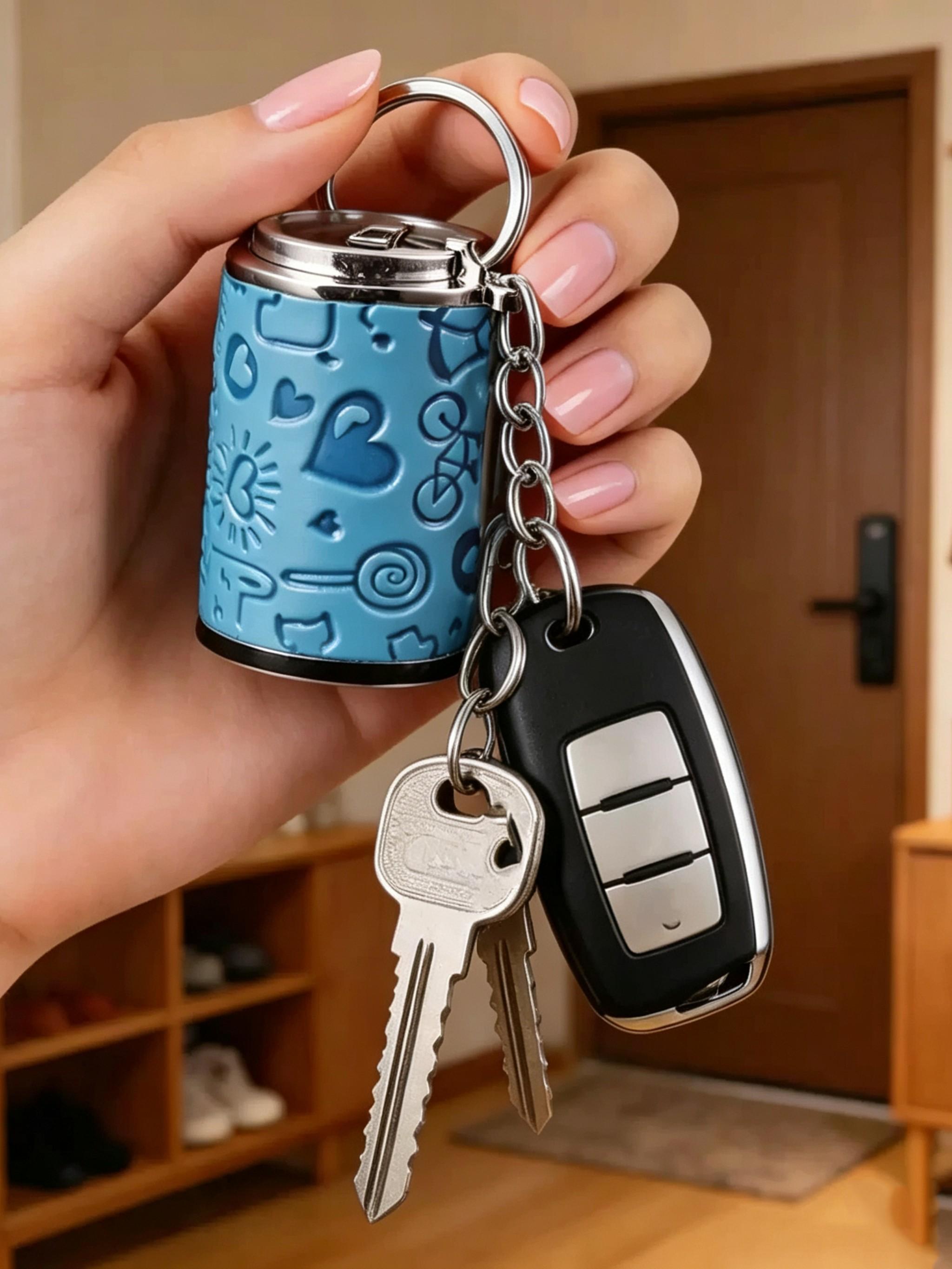 Creative Coin Holder Keychain, Fashionable Portable Change Container, Metal Coin Jar Key Ring, Unique Personalized Accessory, Gift Keychain