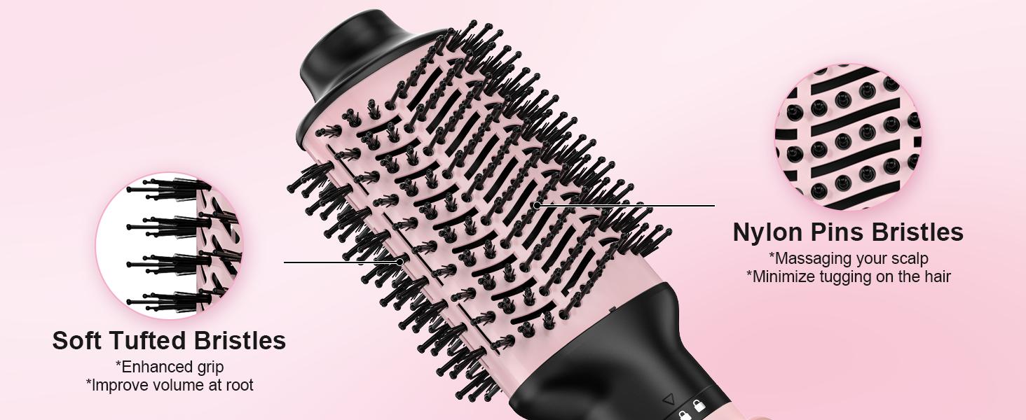 Farery 4-in-1 Rotating Hair Dryer Brush Set with Interchangeable 1.25" & 2" Rotatable Brushes, Oval Volumizer, and Diffuser