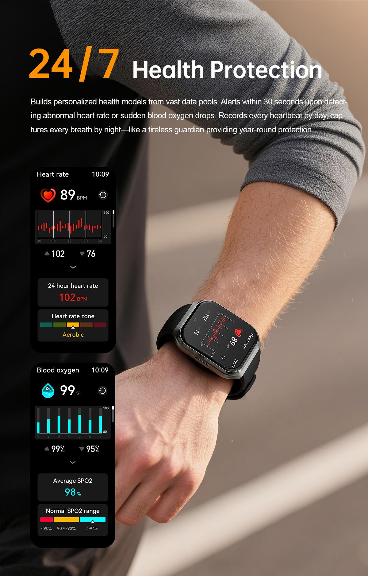 MT66 Large Screen Bluetooth Smart Watch BT 5.4 Calling Long Battery Life Sleep and Heart Rate Monitor for Office Gym Casual Wear