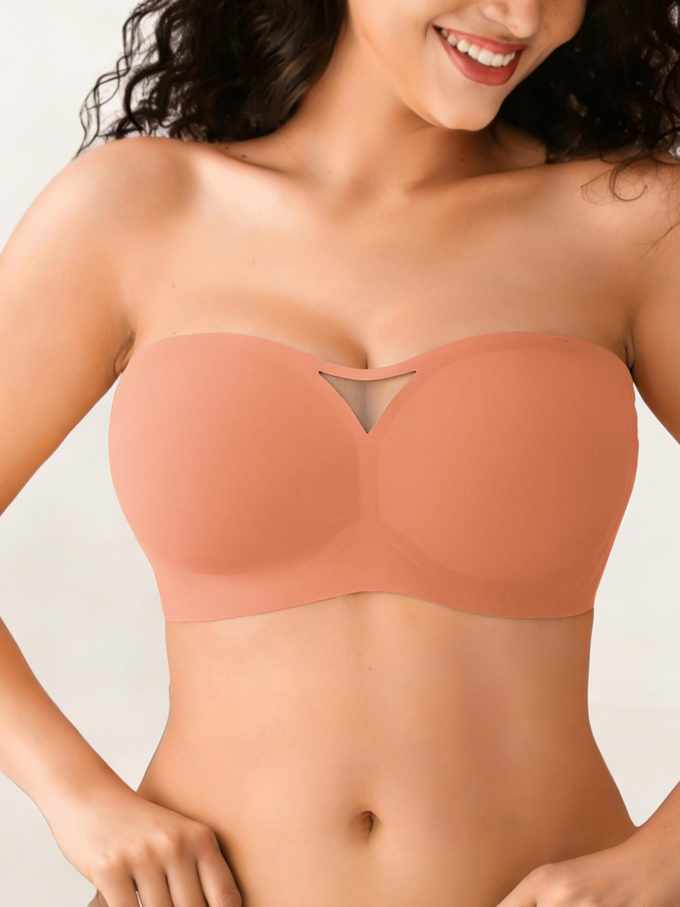 Jelly Strapless Bra For Women, Elastic Bandeau Bra With Breathable Mesh, Anti-Slip Wireless Comfort Bralette, Jelly Strips Lift And Support, Seamless Base Layer, Fitting Y2K Styles, Off-Shoulder Top, Dress, Party, Wedding Essential
