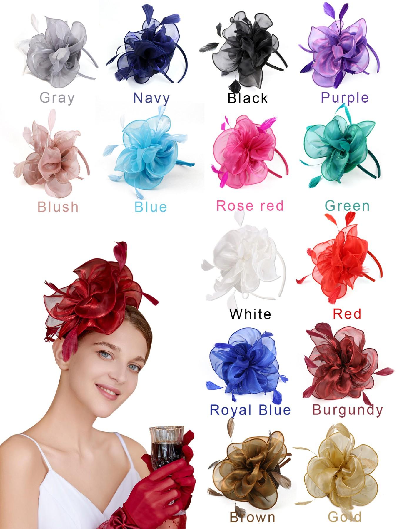 1pc Fascinator Headband with Feather, Women