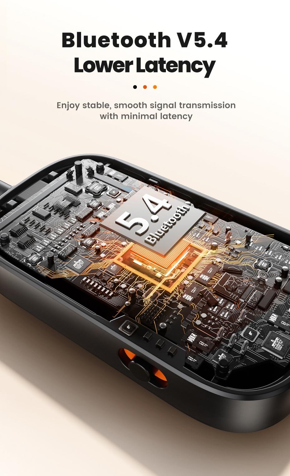 Toocki Bluetooth 5.4 Audio Reciever Transmitter RT/TX 2 In 1 3.5mm AUX Dual Device Adapter for TV Earphones Cars Airplane Car LED Display 3.5mm Jack AUX Bluetooth Dongle