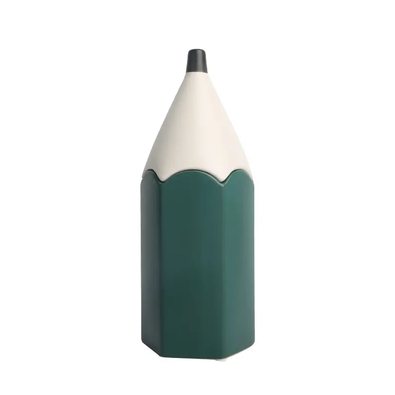 Creative Ceramic Pen Holder Sculpture, Modern Desktop Decorative Storage Jar, High-End Home Decoration for Living Room, Bedroom, Office