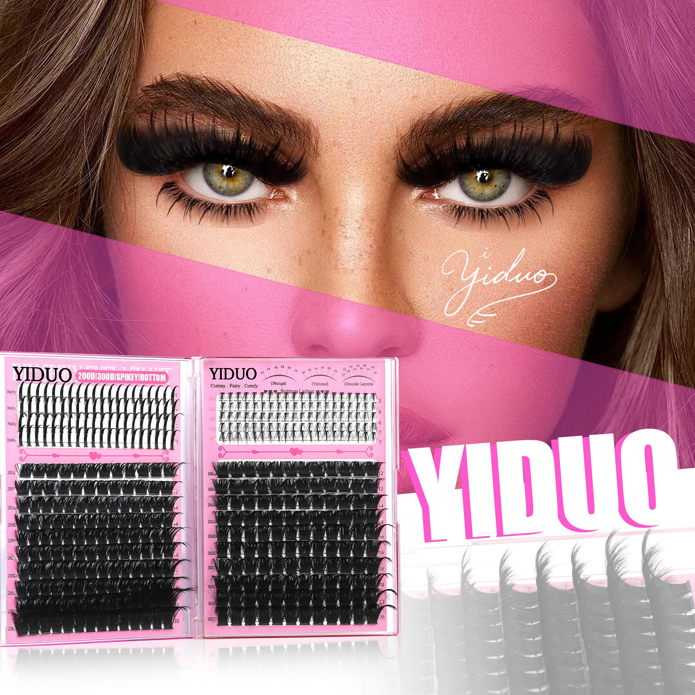 4-6 Styles Bottom/Spiky 40D-300D Volume Lash Clusters, Diy Individual Lashes, Fluffy 5-20mm D-Curl Eyelash Extensions for DIY at Home, Soft Comfortable and Easy to Apply for Natural Daily Makeup Look