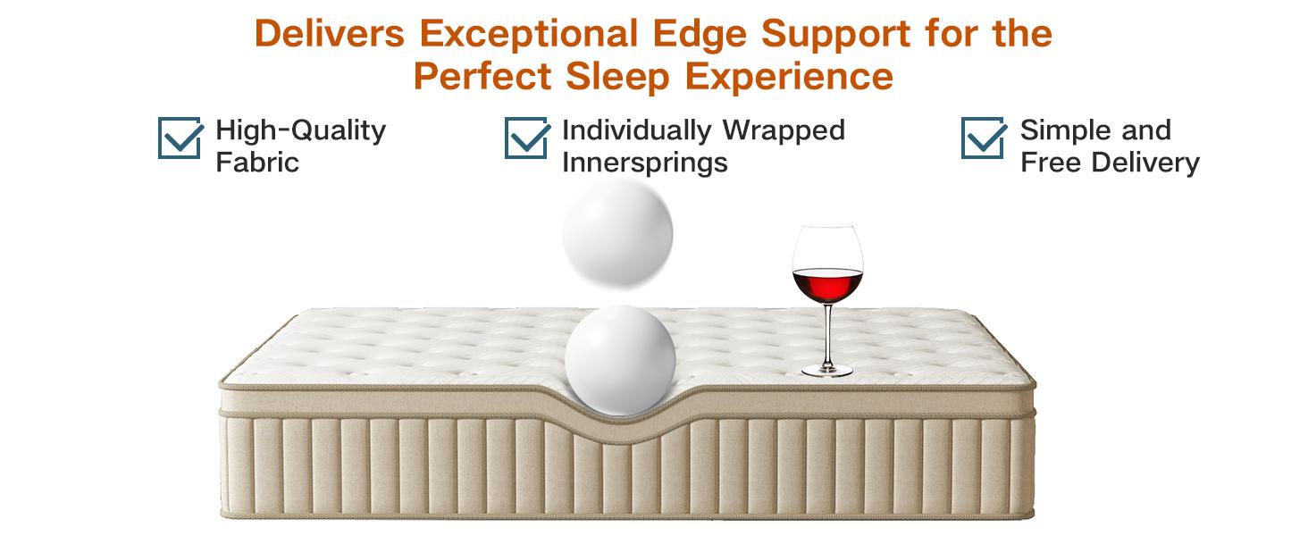 TVDFGTS 10/12/14 Inch Twin/Full/Queen/King Mattress in a Box, Gel Memory Foam Mattress, Comfortable & Quiet Sleep, Individually Pocketed Spring Hybrid Mattress, Medium Firm, Motion Isolation, Pressure Relief, Bedroom Use