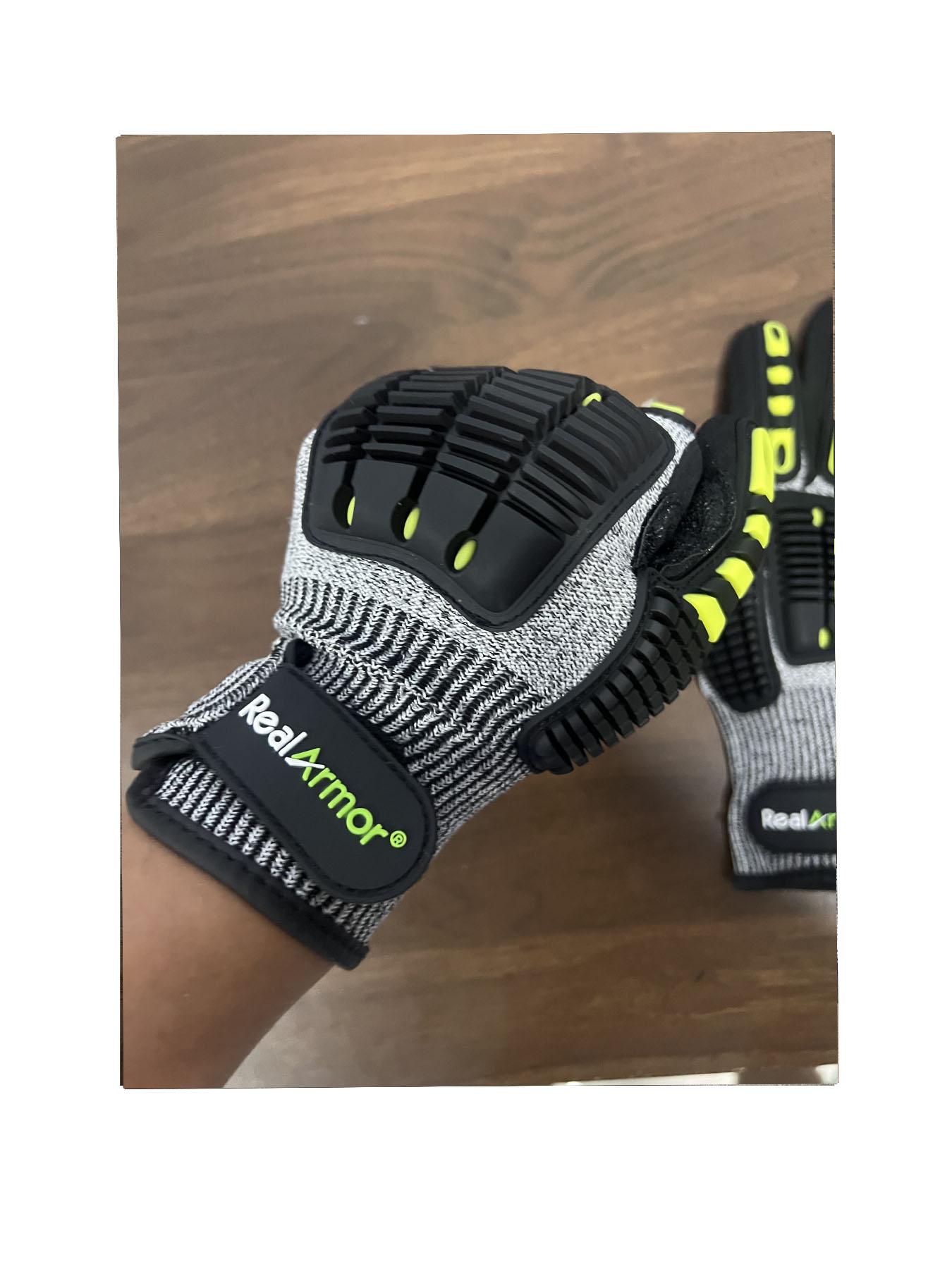 Men's Cut-Resistant Anti-Slip Safety Work Gloves With Grip, Glass Handling, Construction Safety, 5-Level Impact Resistance, Tpr Palm Protection