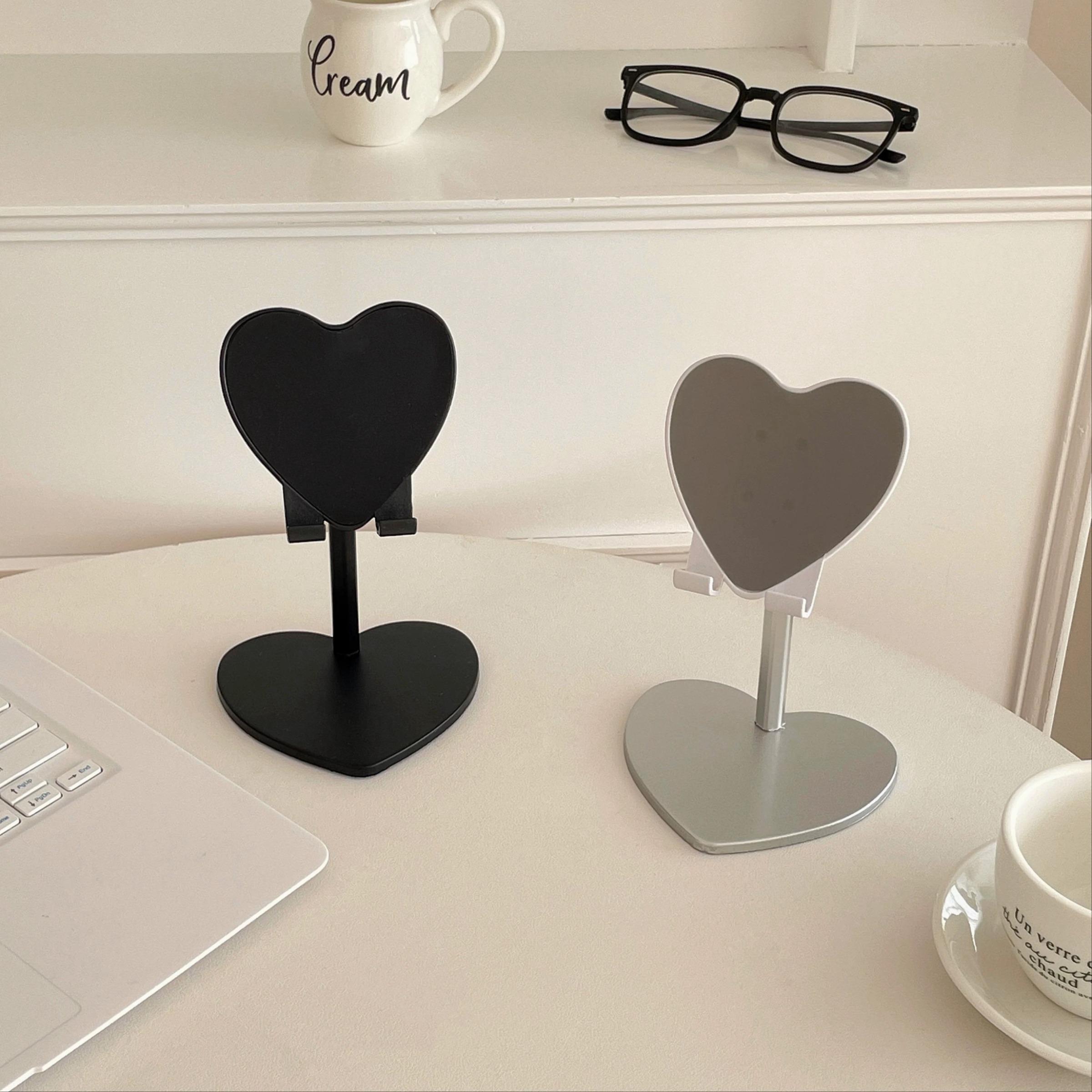 Heart-Shaped Phone Stand Desktop Tablet Holder Adjustable Height Support Stand Portable Phone Holder, Perfect for Watching Movies, Simple and Clean Design, Cell Phone Stand