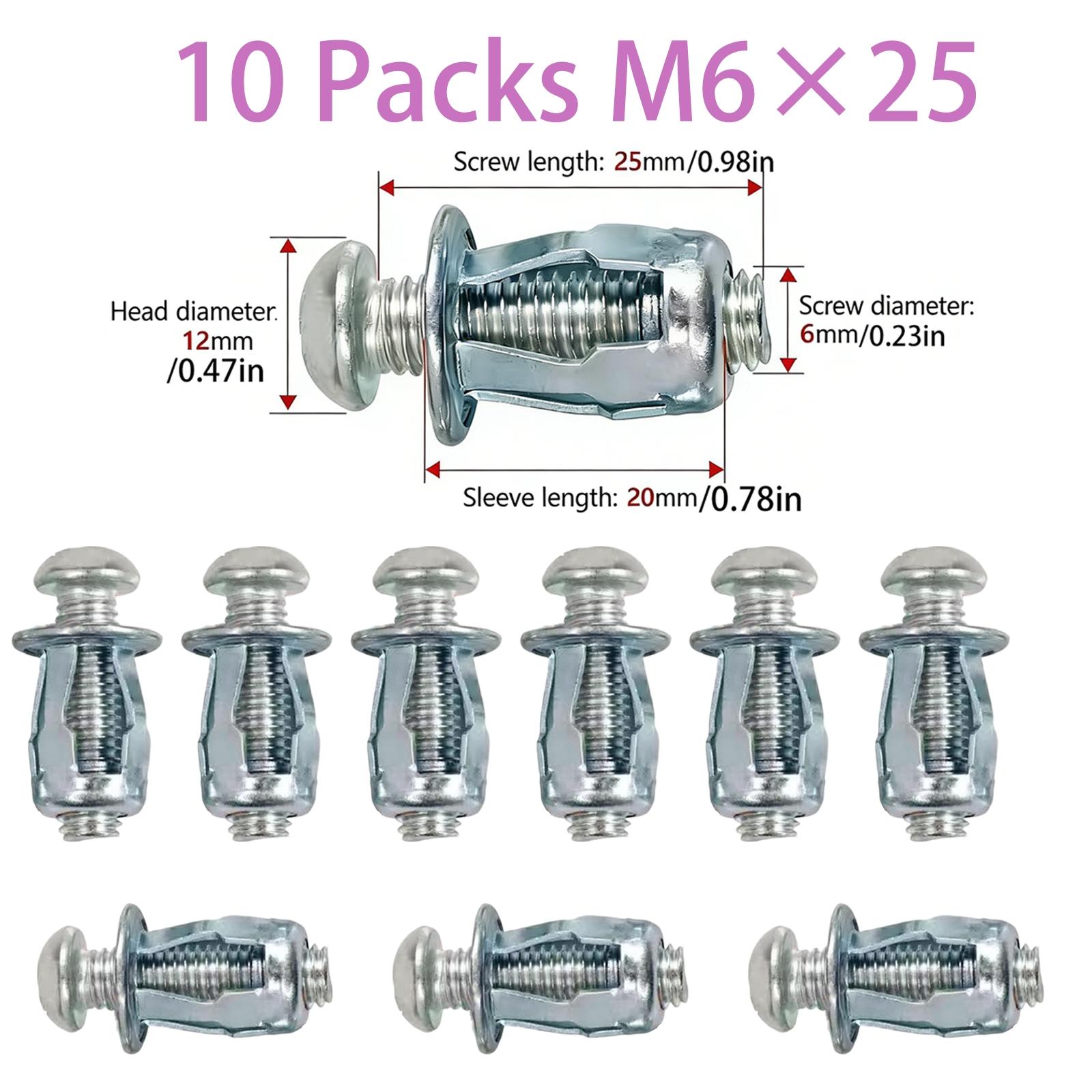 Heavy Duty Bolt Hollow Door Anchors Toggle Bolts for Drywall, Carbon Steel Expansion Screws Set, Expands Behind Wall for Cabinets Walls, Bolt Anchors for 0-5mm Thin Doors Drywall Caravan Walls, Easy Install Multi-Purpose Anchors