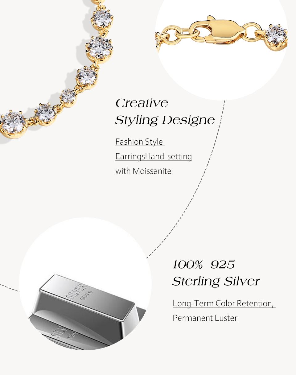 Gorgeous Synthetic Moissanite Tennis Bracelet for Women Birthday Party Anniversary Gift B022 SpringStatements