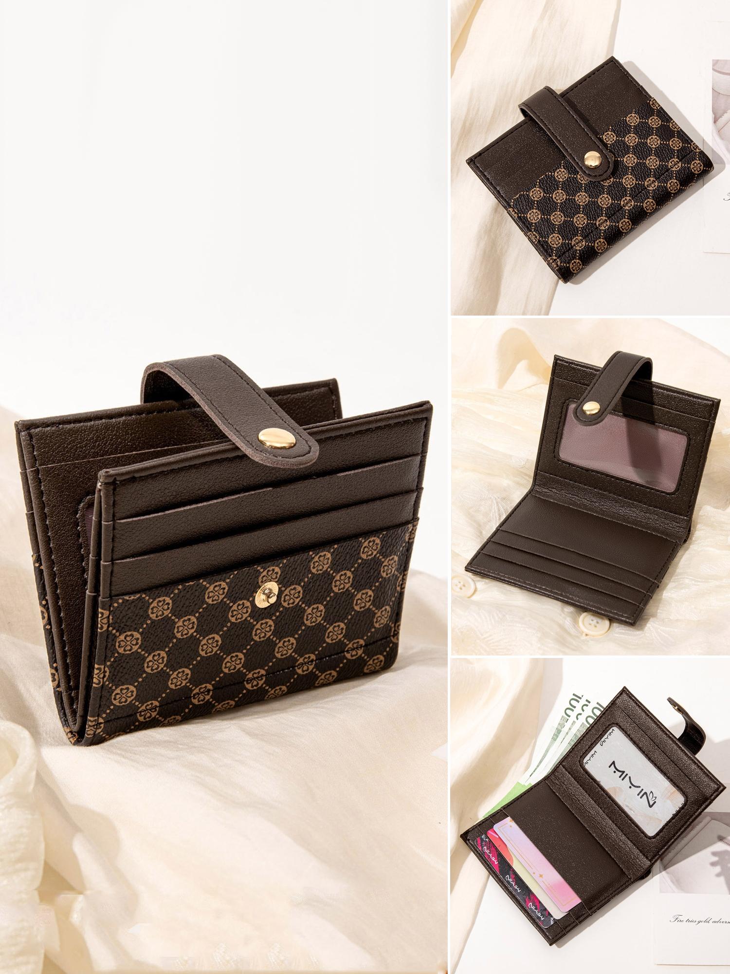 Unisex Printed Ultra Slim Short Bifold Wallet For Women, Trendy Wallet, Compact Multi-Slot Credit Card Holder, Multi-Functional Mini Purse, Practical Portable Wallet For Daily Use