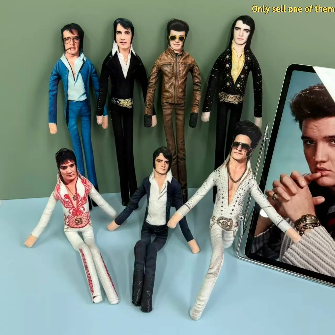 New Elvis Presley Plush Toy, Soft Stuffed Collectible, Room Decor, Poseable, Adult and Kids Toy Gift, Boy Girl Birthday Present, Fun and Stylish Decoration