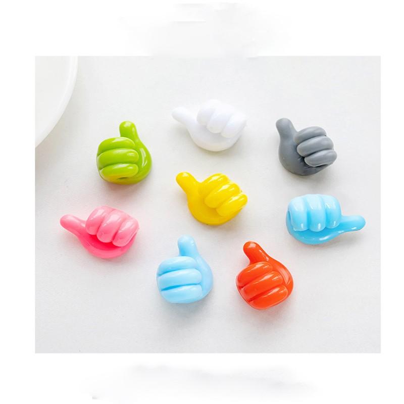5-Piece Thumb-Shaped Organizer Set, Random Color, Multi-Functional Adhesive Hooks, Cable Management Clips, No Drilling Sticky Hooks