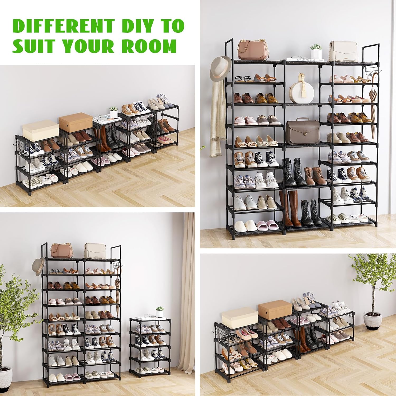 MENOLANA 9 Tiers Shoe Rack Organizer,50-55 Pairs, Stackable Metal Shelf with Hooks for Entryway, Shoe Racks for Bedroom Closet,New Year Gifts ,Deals for you days MENOLANA 9 Tiers Shoe Rack Organizer,50-55 Pairs, Stackable Metal Shelf with Hooks for Entryway, Shoe Racks for Bedroom Closet,New Year Gifts ,Deals for you days