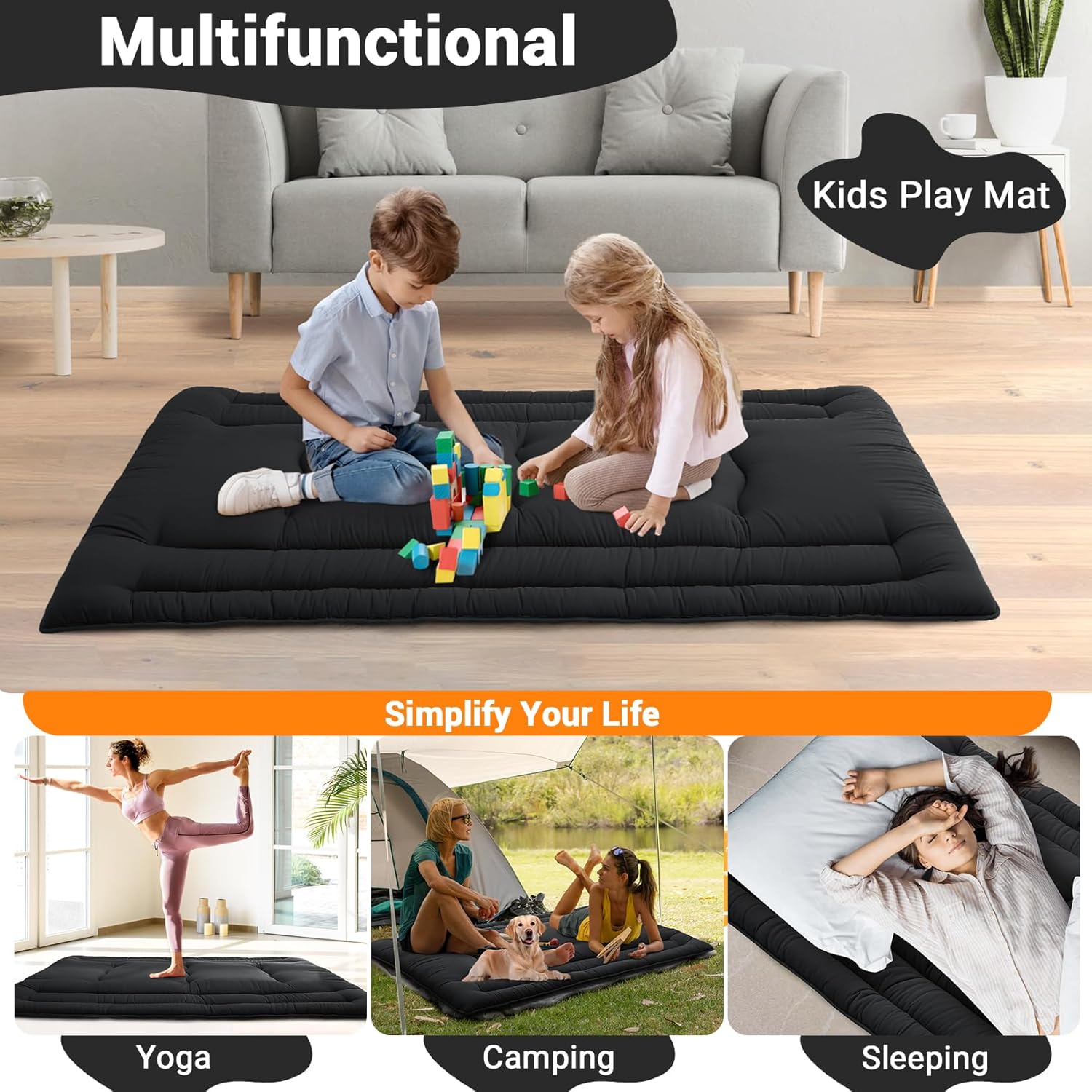 Twin Size / Full Size Futon Mattress, Japanese Floor Sleeping Mat Rollable Tatami Mattress for Dorm, Portable & Foldable Floor Mattress Sleeping Mattress Pad for RV Travel Camping