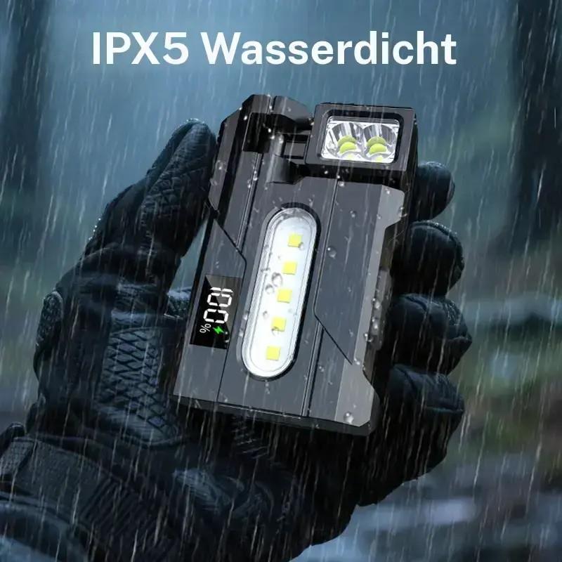 1pc Edc Flashlight, Small Strong Keychain Light, USB-C Rechargeable, Rotatable Head Clip, 7 Modes, Ipx5 Waterproof, Hiking Running Outdoor Emergency Use