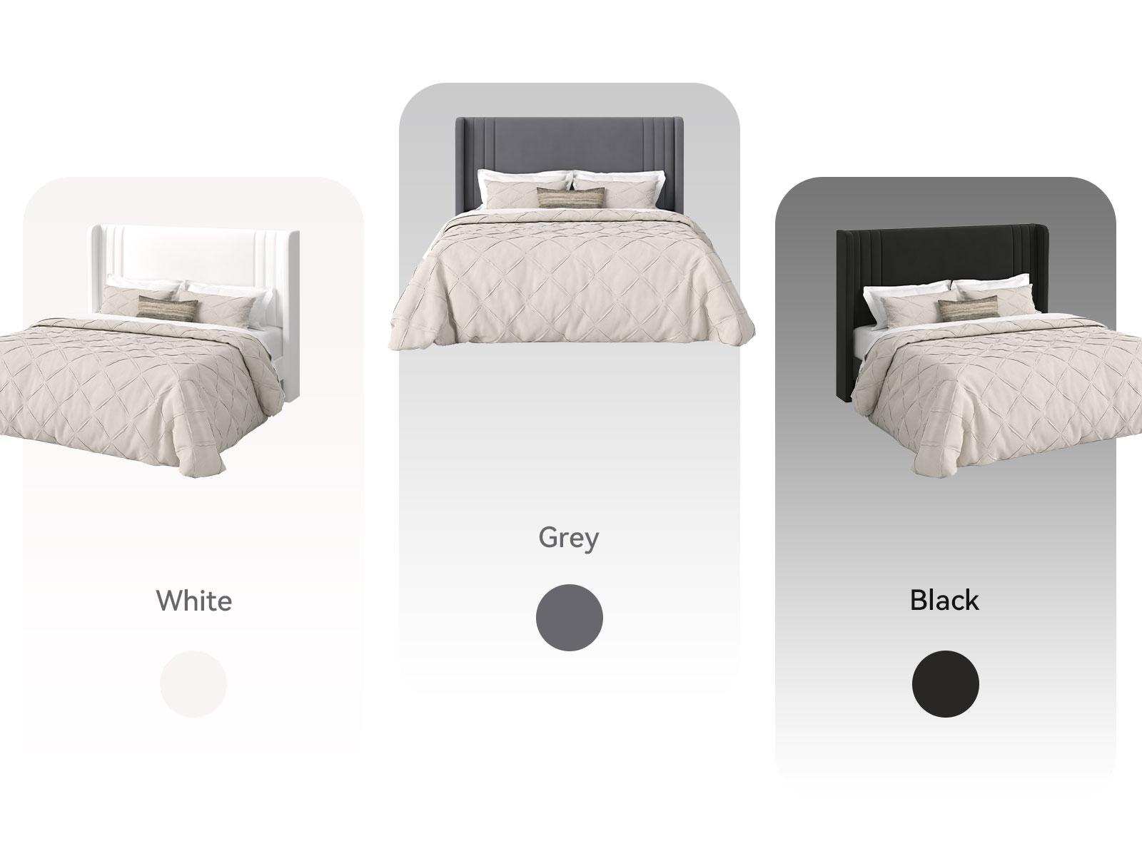 HOOMIC Upholstered Platform Bed Frame【Frame Only No Mattress】,Wingback Headboard with Vertical Stripes in Dutch Velvet,Full/Queen/King/Sizes,No Box Spring Needed,Pink/Black/White/Blue/Green/Gray