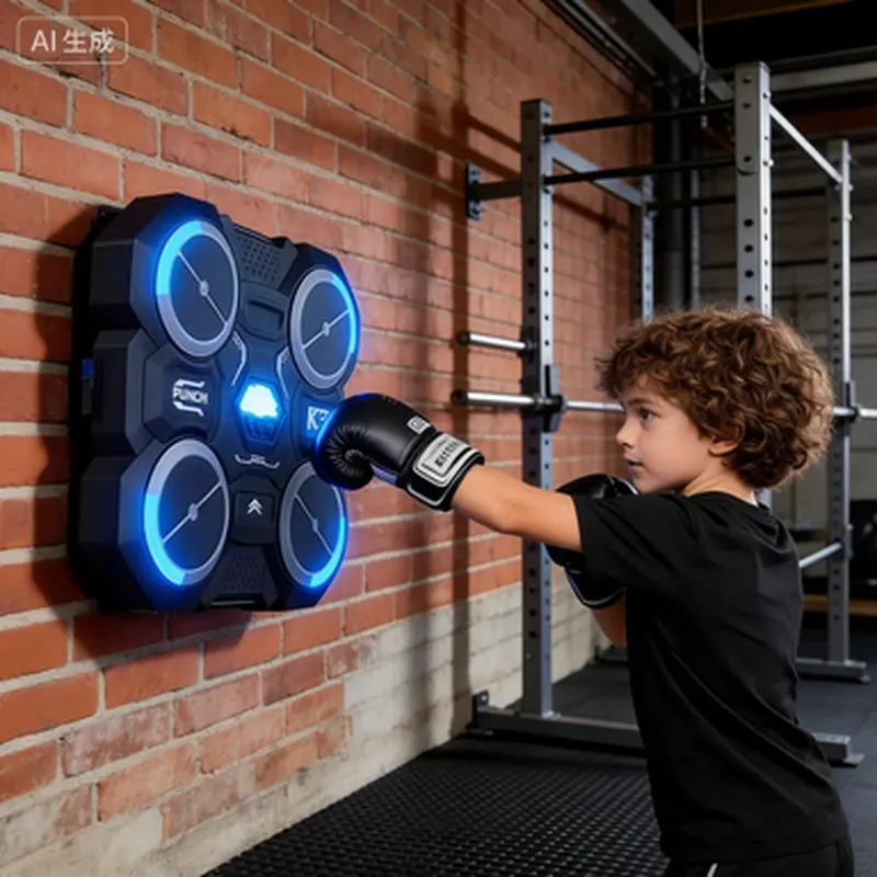 Smart Music Boxing Trainer for Kids and Adults, Portable Fitness Device, Home Gym Use, Boxing Training Equipment, Includes Gloves, No Plug Needed, Battery Required