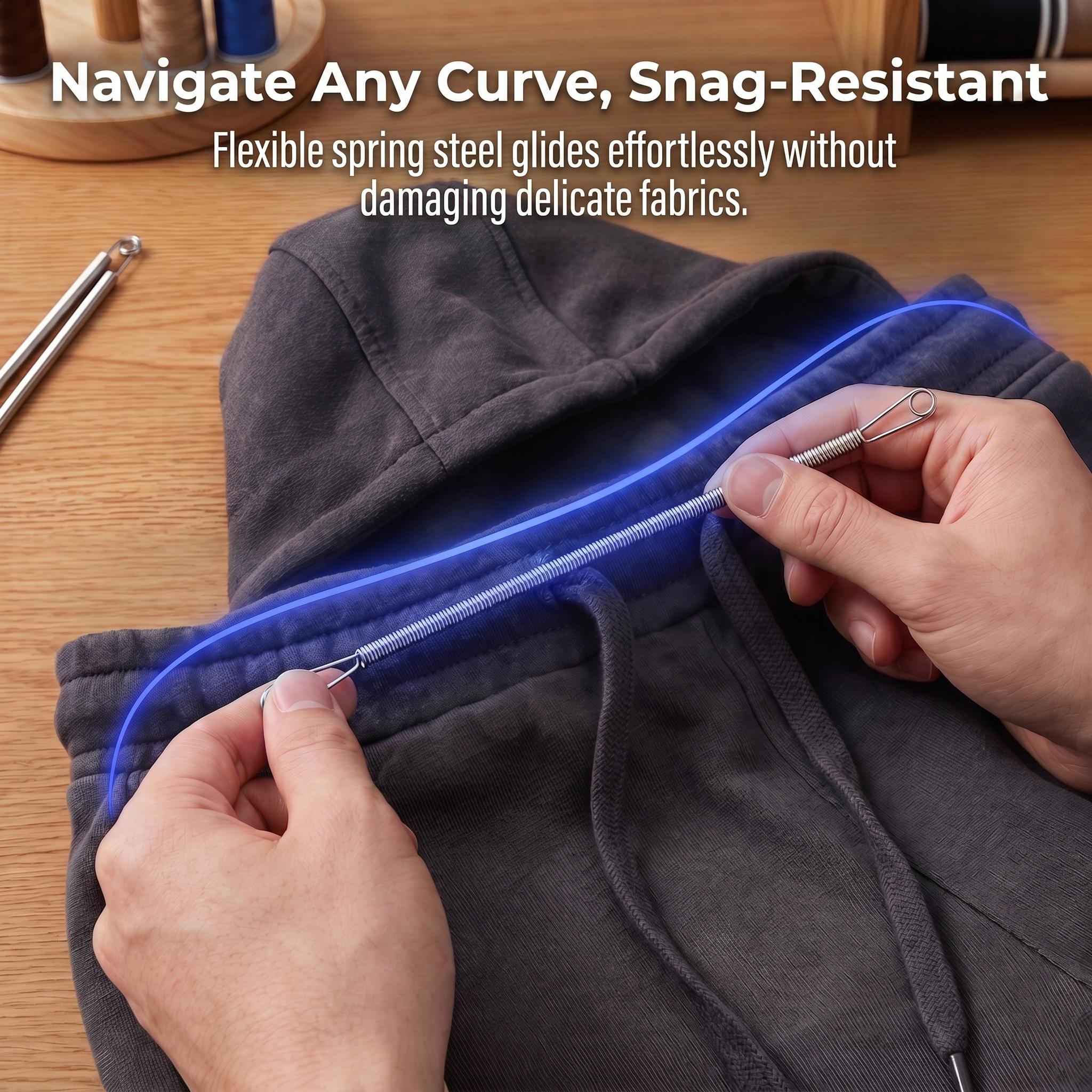 Efficient Threading Tool for Easy Sewing, Versatile Spring-Loaded Needle Threader for Home Use, Multi-Purpose Tool for Elastic Waistbands and Cords, Sewing Tools and Craft Supplies, Sewing Accessories, Sewing Products -YY0