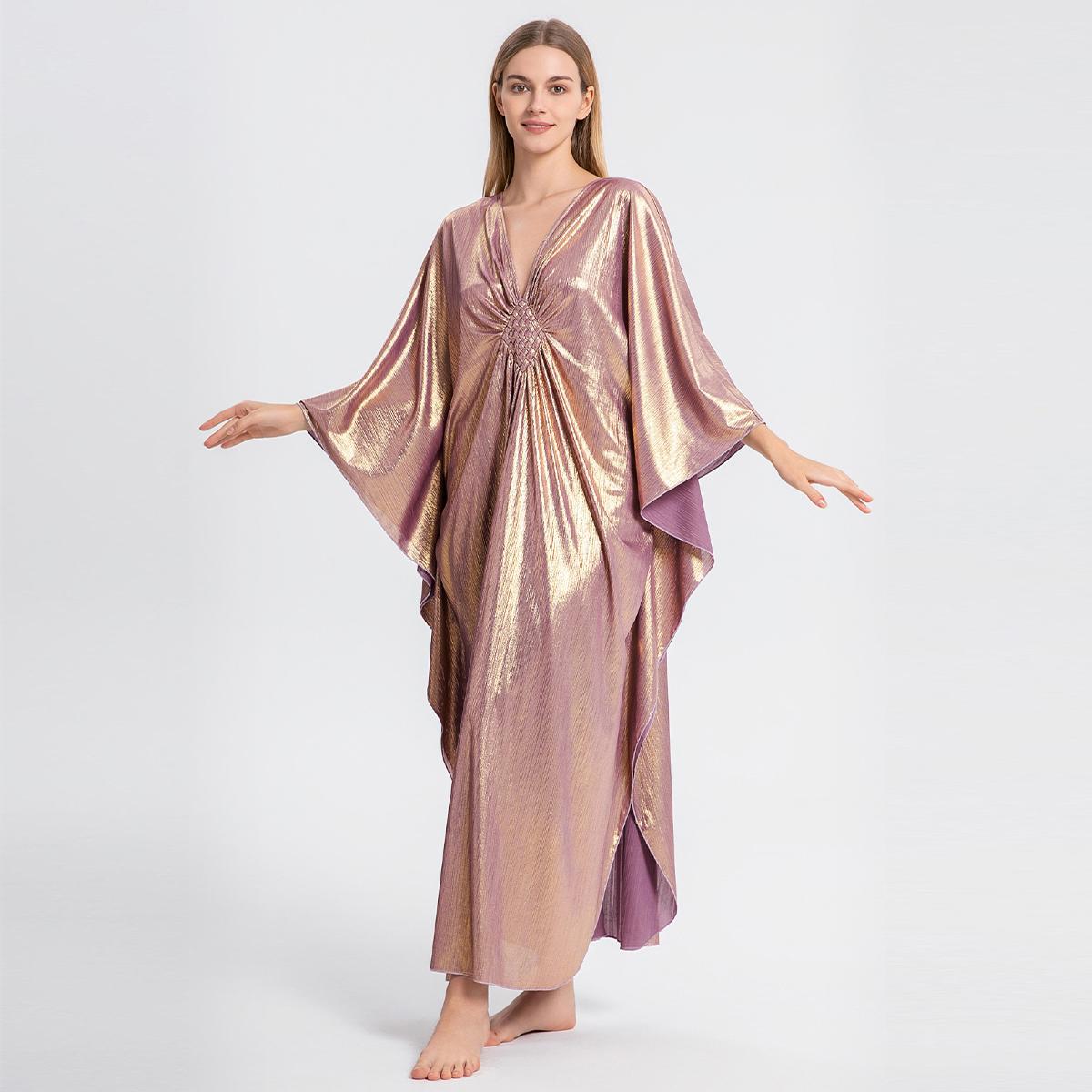 Bsubseach Women Ethnic Print Kaftan Dress ,Plus Size All Over Print  Sleeve TunicDress, Boho Casual V Neck 3/4 Sleeve TunicDress for Women, Women's Plus Cover Up,Mrs. Roper Kaftan ，bubu，mumu，Casual Womenswear Summer