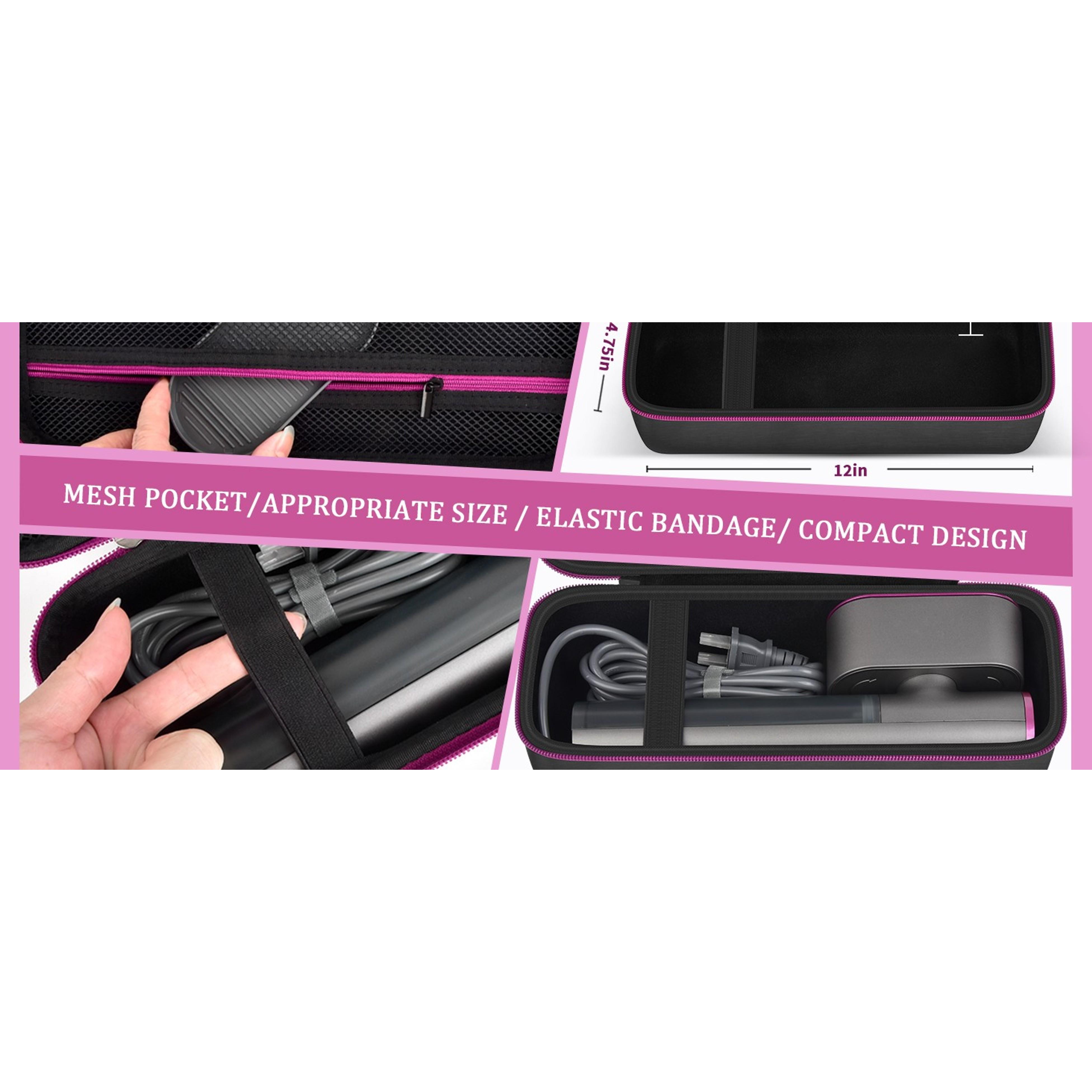 Steamer Carrying Case for Portable Handheld Irons, Storage Bag Organizer with Mesh Pocket for Accessories, Black (Box Only)