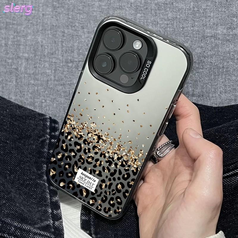 Gradient Gold Foil Leopard Print iPhone Case, Full Protection Anti-Drop Scratch-Resistant, for Apple 17/16/15/14/13/12/11 Pro Max