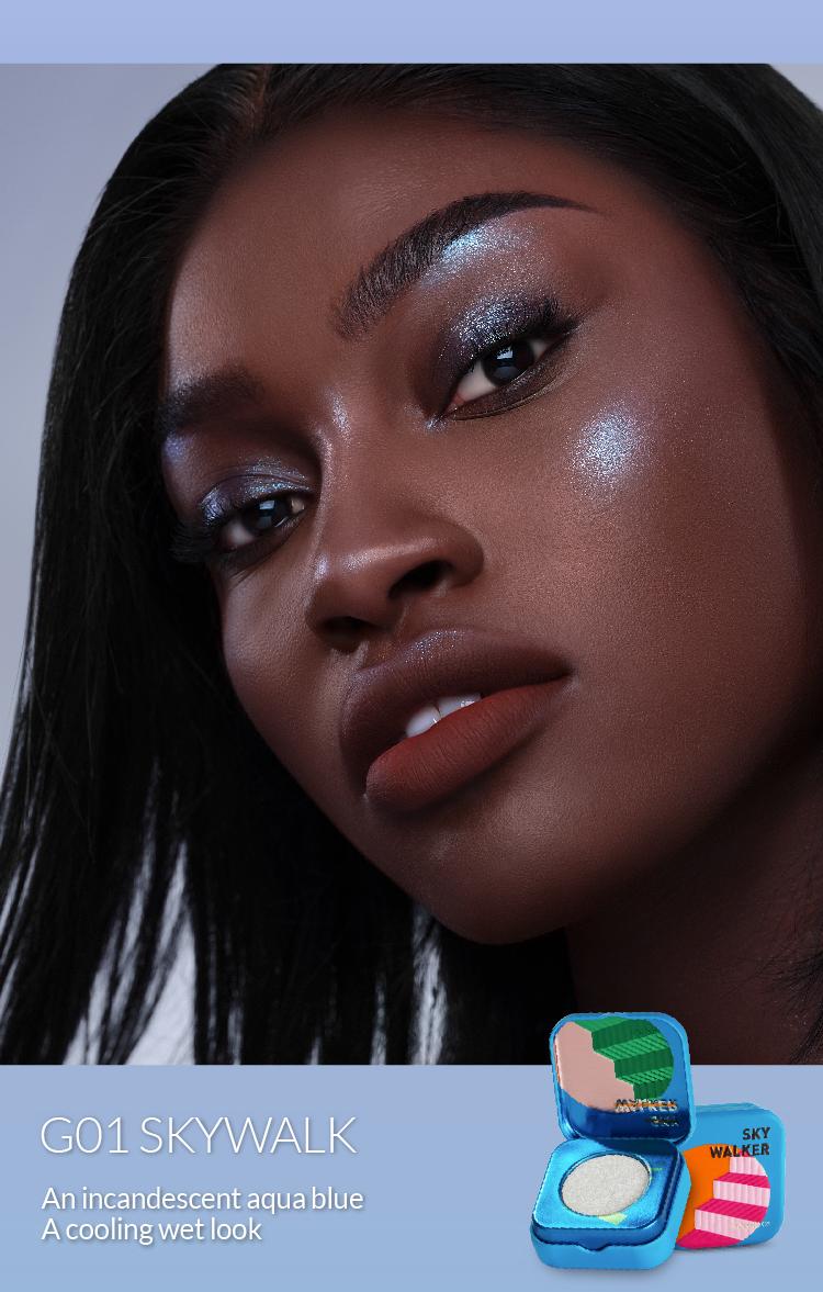 Kaleidos The Space Age Highlighter | Color-Shifting, Natural Glow, Multichrome, Translucent, Rave Makeup, Festival Makeup, Cosmetic Gift, Holographic Makeup, Ethereal Makeup, Duochrome, Glassy Skin