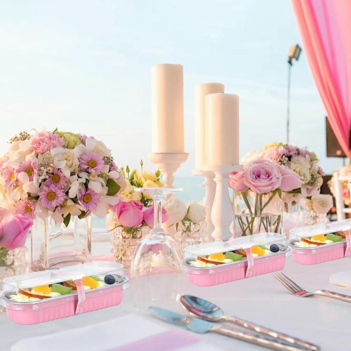 100/50-Pack Disposable Mini Loaf Pans with Lids  Aluminum Foil Rectangular Bakeware - Perfect for Desserts, Meal Prep & Takeout!