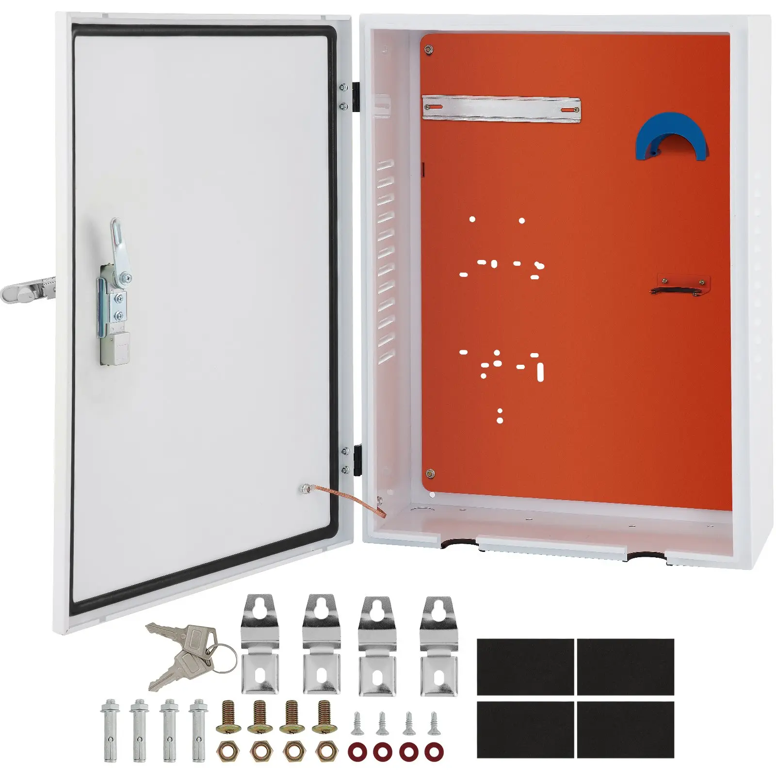【toolupgrade】VEVOR Tesla Charger Station Box, 28''x 20''x 10'', Outdoor Cable Box Charging Box Cable Organizer, IP32 Waterproof Dustproof Cool Roll Steel Electrical Enclosure Box, for Tesla Wall Connector