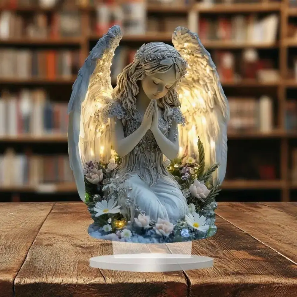 2026 New Arrival Radiant Praying Angel Statue with Radiant Detailing, Serene Look & Smooth Craft, Compact Prayer Pose Tabletop Ornament, Spiritual Decor for Home Office, Memorial Gift