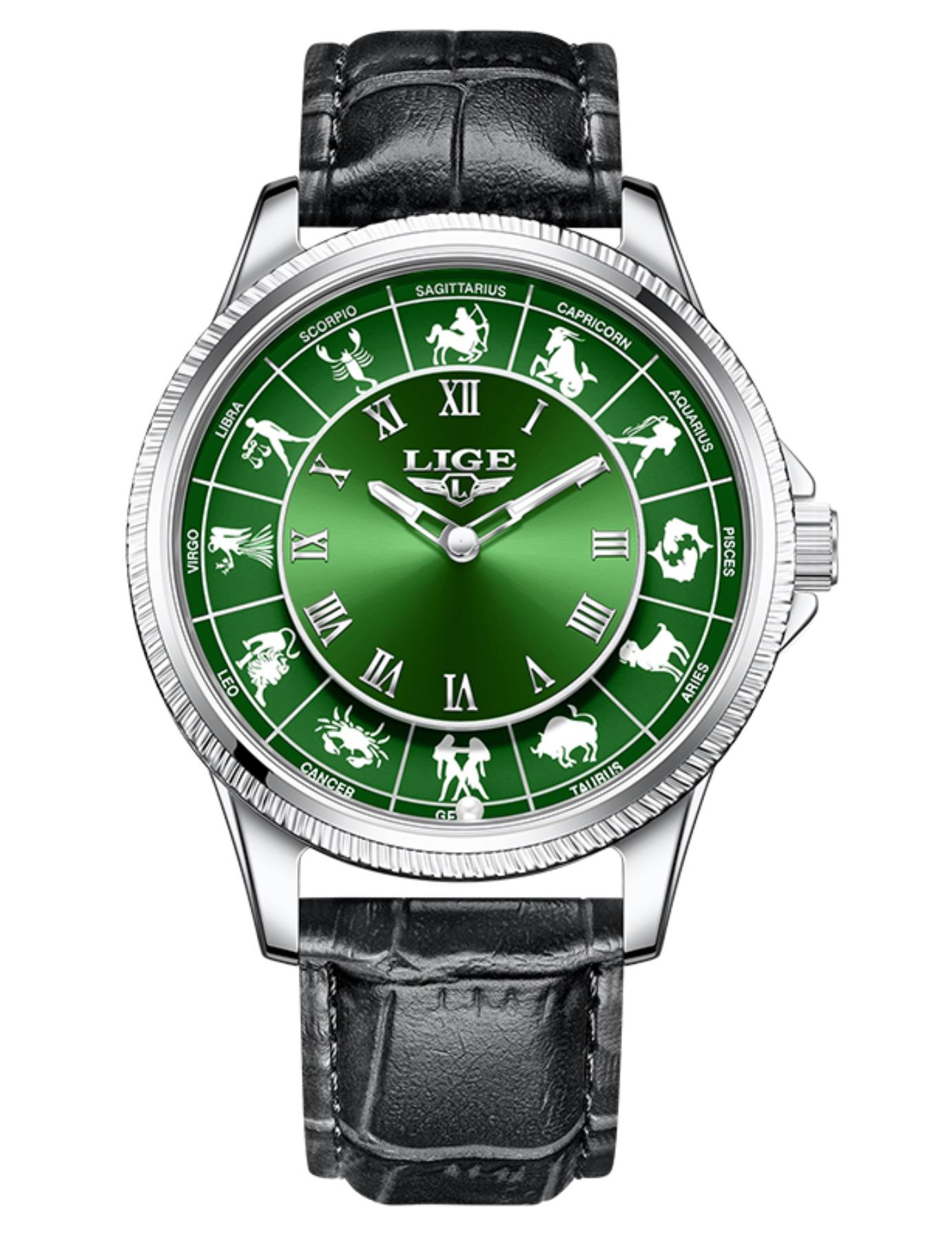 Men's Casual Round Dial Russian Roulette / 12 Zodiac Theme Interactive Analog Quartz Watch, Waterproof Wristwatch for Parties and Daily Wear, Analog Wristwatches