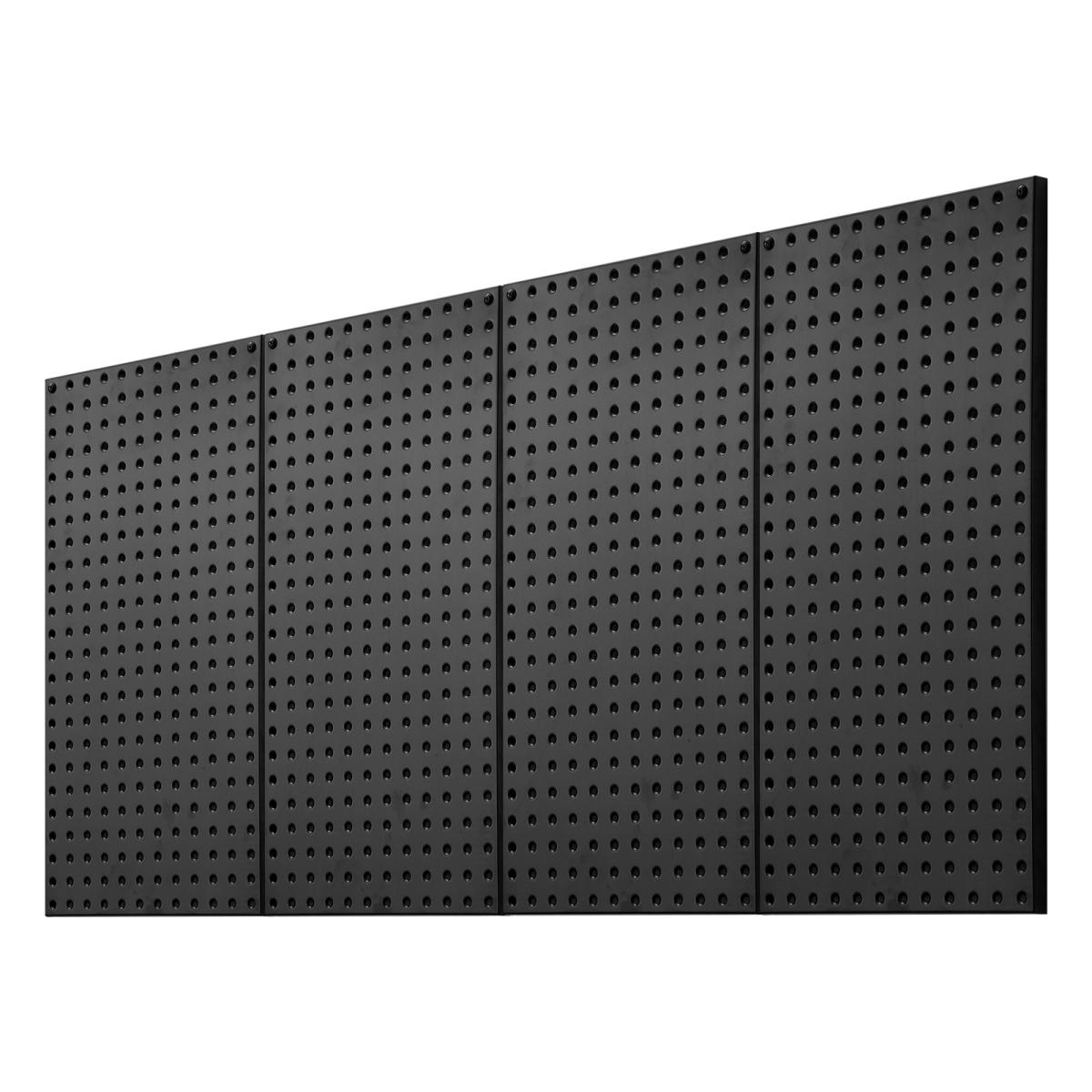 Metal Pegboard Panels, 24" x 12" Pegboard, 4 Panels, Heavy Duty Steel Peg Board Wall Organizer, for Living Room Garage Tool Storage Workbench Office Organization Craft Room Kitchen Home, Black