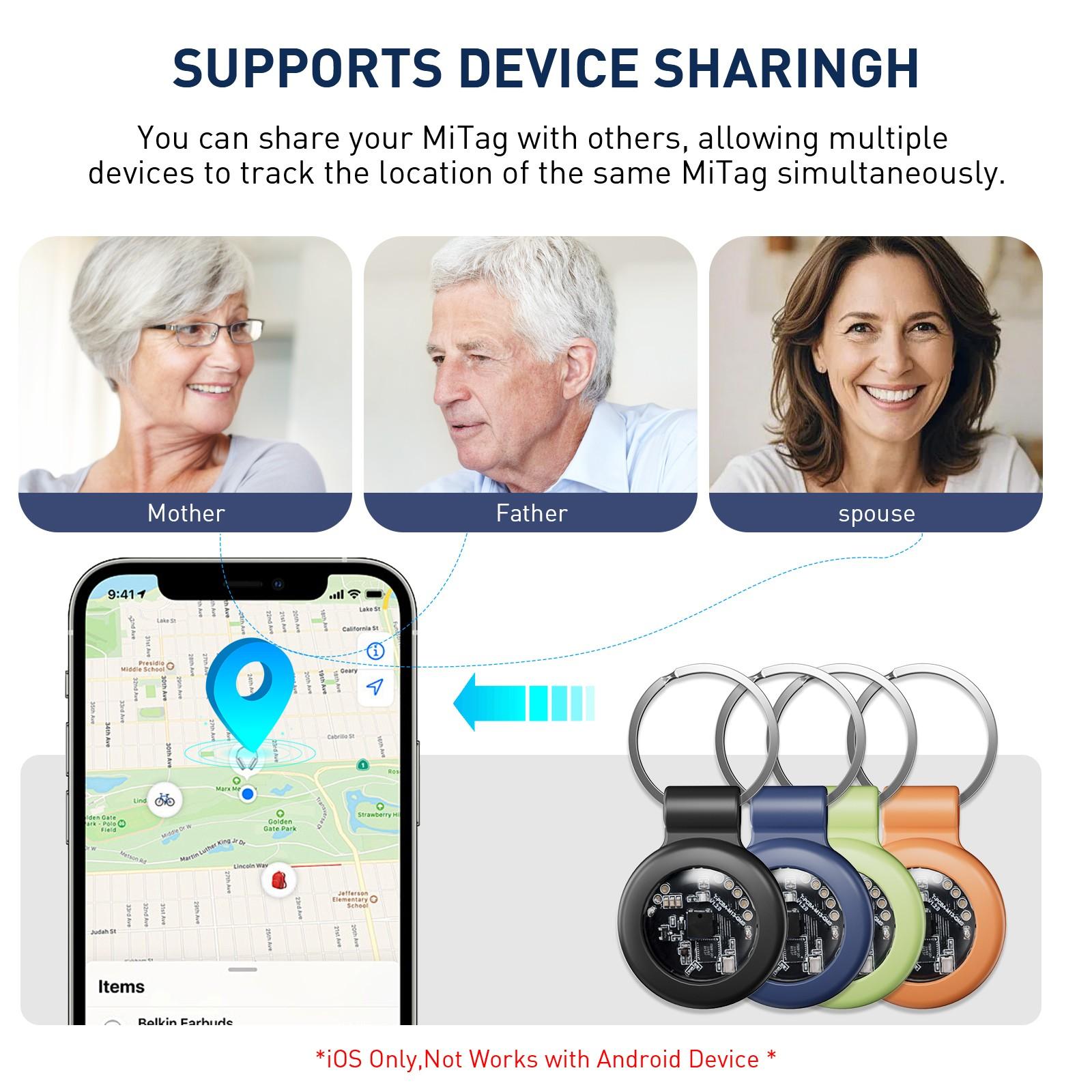 1pcs Transparent Vehicle Tracker with High-Quality Keychain Case, Global Tracking, Supports Apple Find My iOS System, Suitable for Cars Bikes Pets Luggage