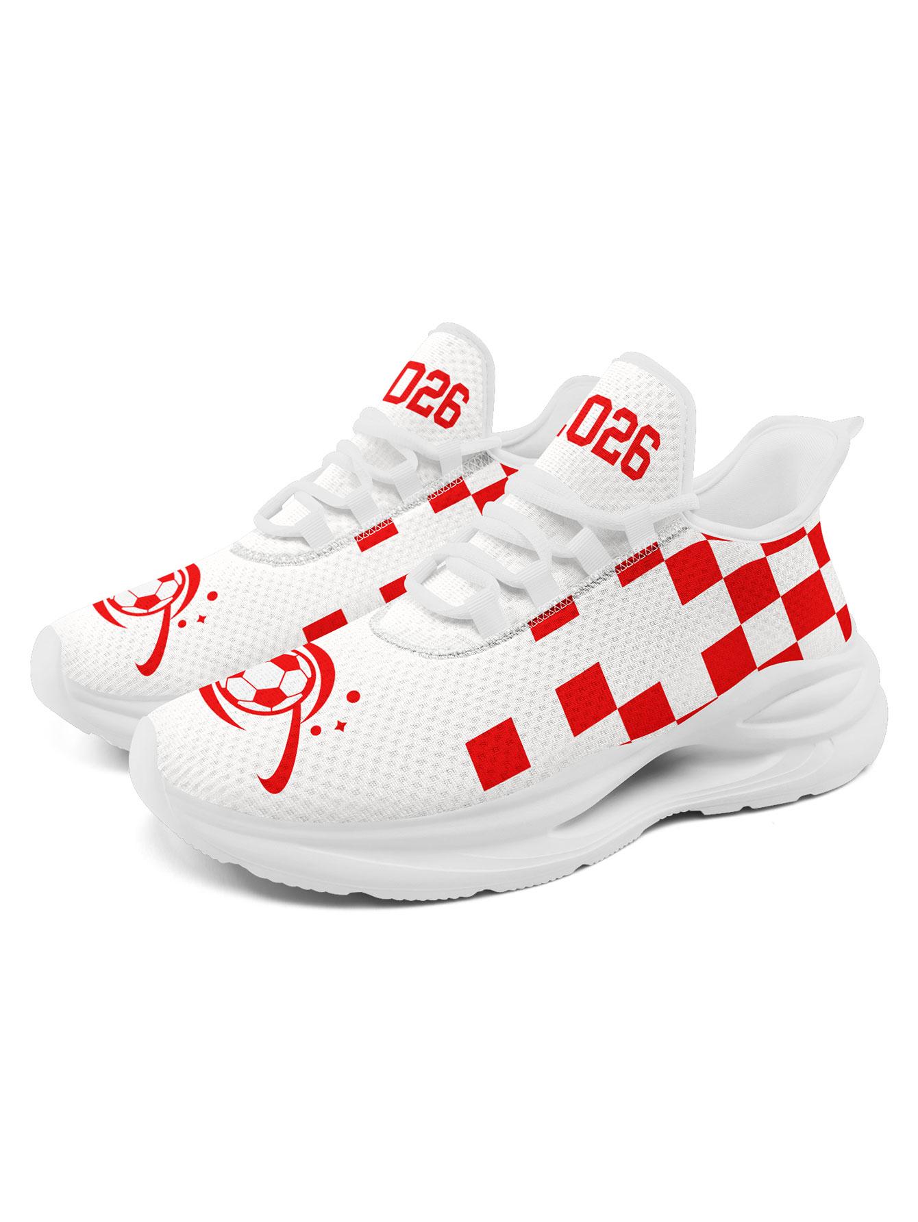 Men's SUI Sporty Checkered Design  Running Shoes, Stylish Breathable Performance Sneakers, Comfortable Wide Fit Daily Trainers