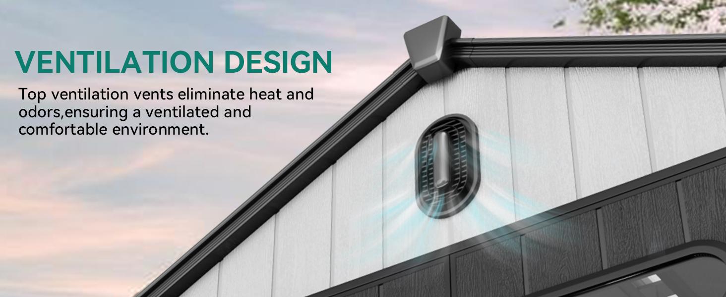 Yitahome 8x10FT Resin Storage Structure, Outdoor 544 Cuft Plastic Garden Storage Unit with Windows, Vents and Lockable Entrance, Waterproof Tool Organizer with Flooring for Lawn Equipment, Gray