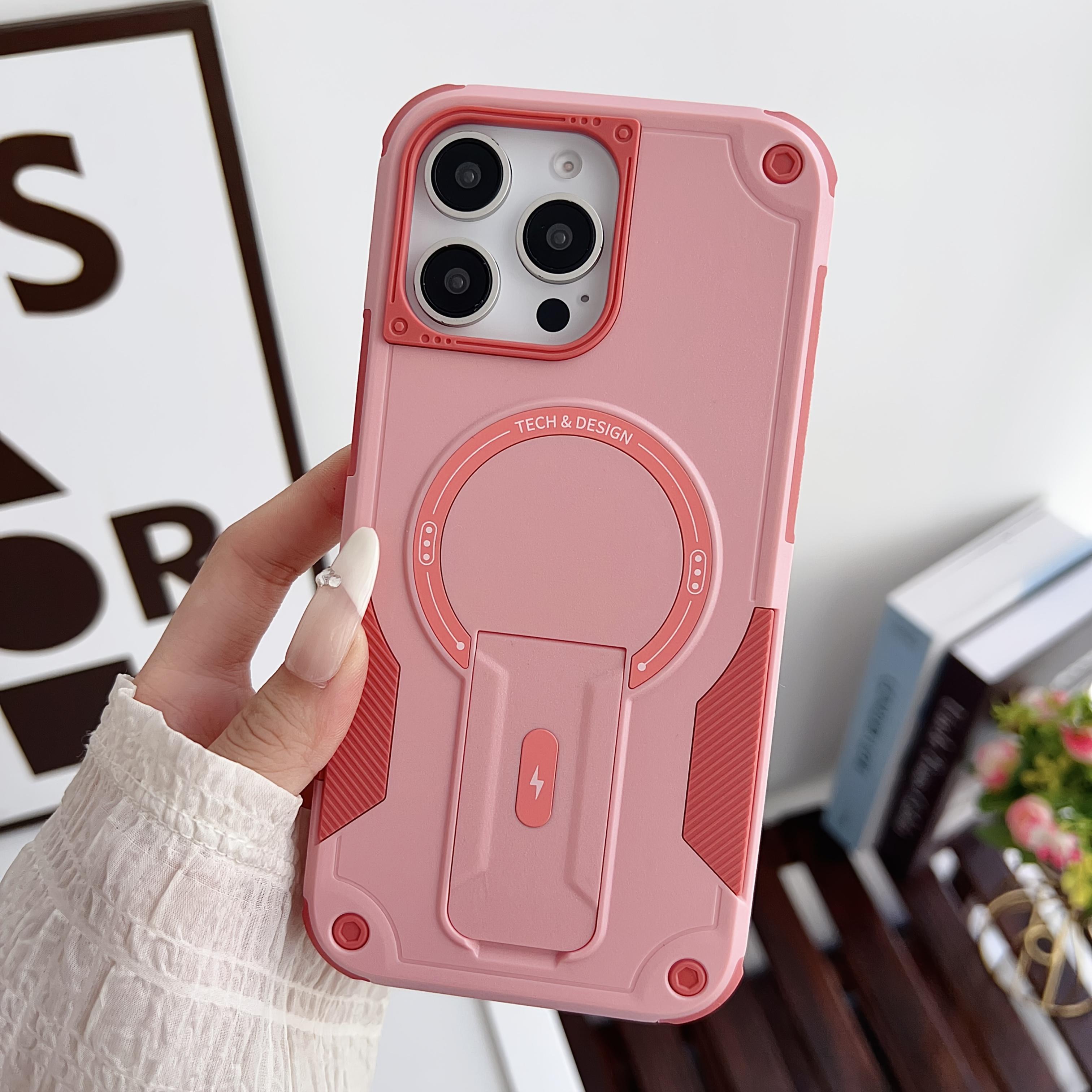 Heavy Duty Mechanical Armor Style Case with Magnetic Adsorption, Anti-Slip Design, Hidden Stand for iPhone 17 16 15 14 13 12 11 Pro Max Full Coverage Protection