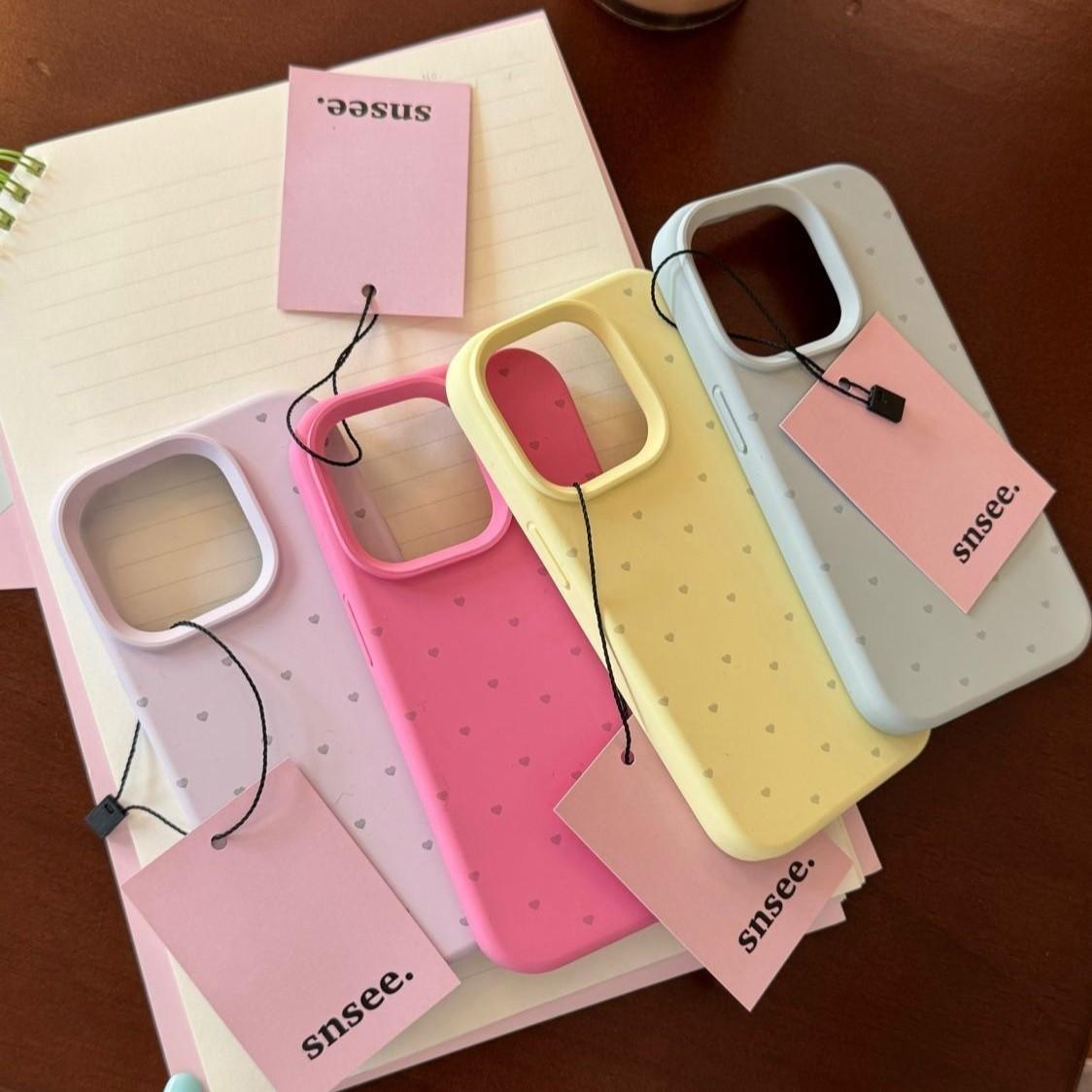 Macaron-Color Liquid Silicone Heart Cellphone Case - Soft TPU Protective Shockproof Cover for iPhone Series (11/12/13/14/15/16/17 Pro/Pro Max/Plus) with Pumpkin, Drink Patterns - Fashion Trendy Gift, Phone Accessories for Note11Pro, Devices