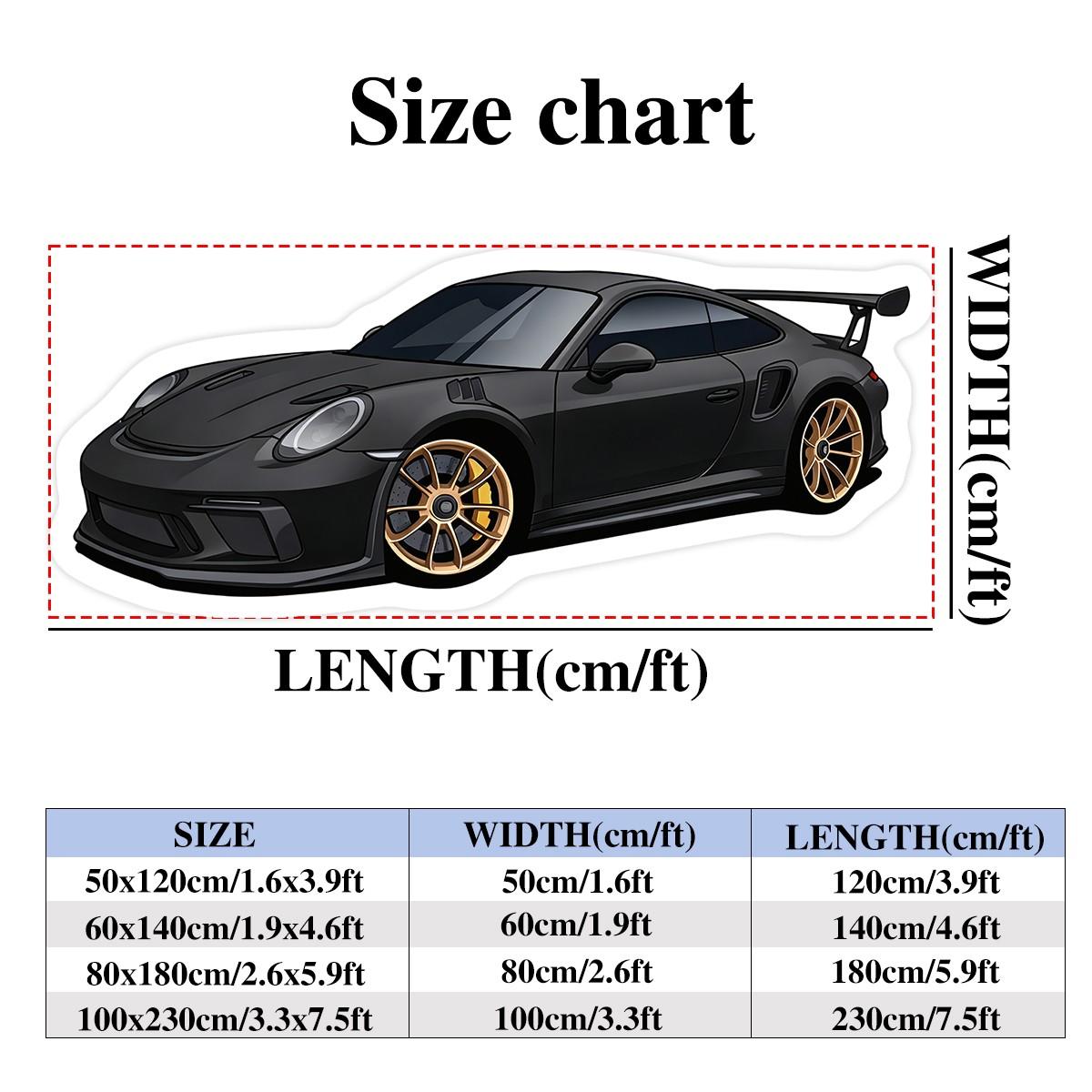 Cool Retro Car Rug, Fashionable Sports Car Mat, Bedroom Bedside Gaming Room Carpet, Soft Comfortable Plush Foot Pad, Living Room Decor, Indoor Rug