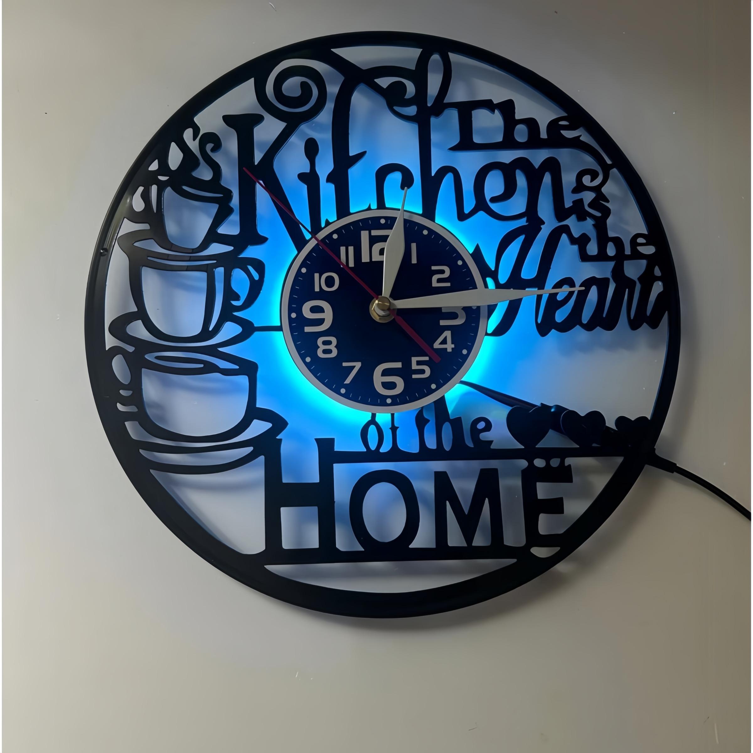 Coffee Cup LED Wall Clock, Stackable Coffee Cups with Steam Lines, Precision Timekeeping, Atmosphere Art Decor, Ideal for Coffee Lovers, Home Decor