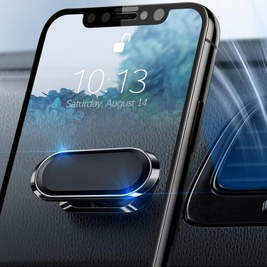 Magnetic Car Phone Mount 2 Pack with 4 Metal Plates 360 Rotation Universal Dashboard Adhesive Holder for iPhone & All Phones Super Magnet Strong Hold Portable Car Use