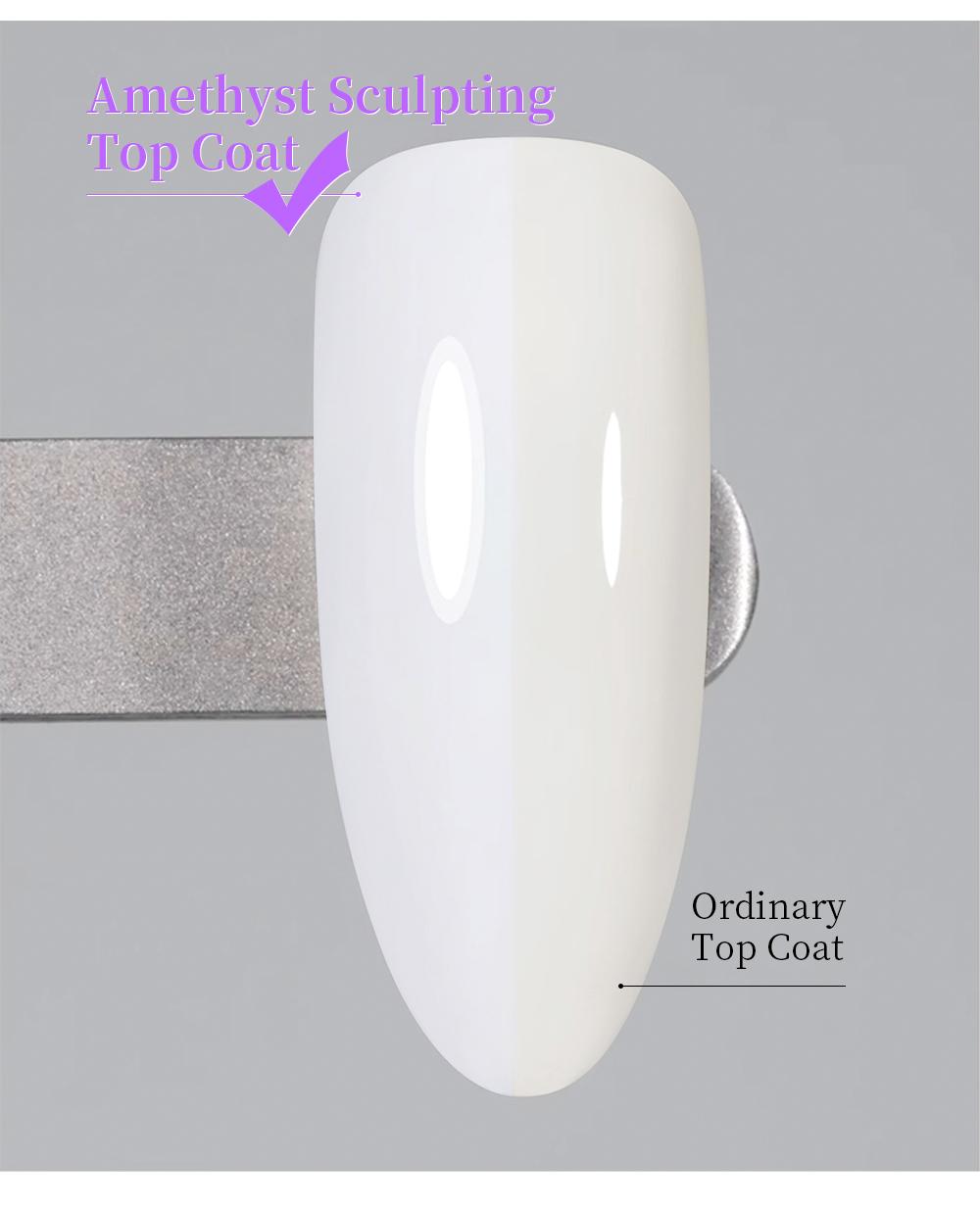 AWStorG 15ml Amethyst Sculpting Top Coat, Super Glossy Purple Builder Top Coat, Chrome Powder，Water Ripple Nail Design，UV Long-Lasting Function Manicure Gel Polish