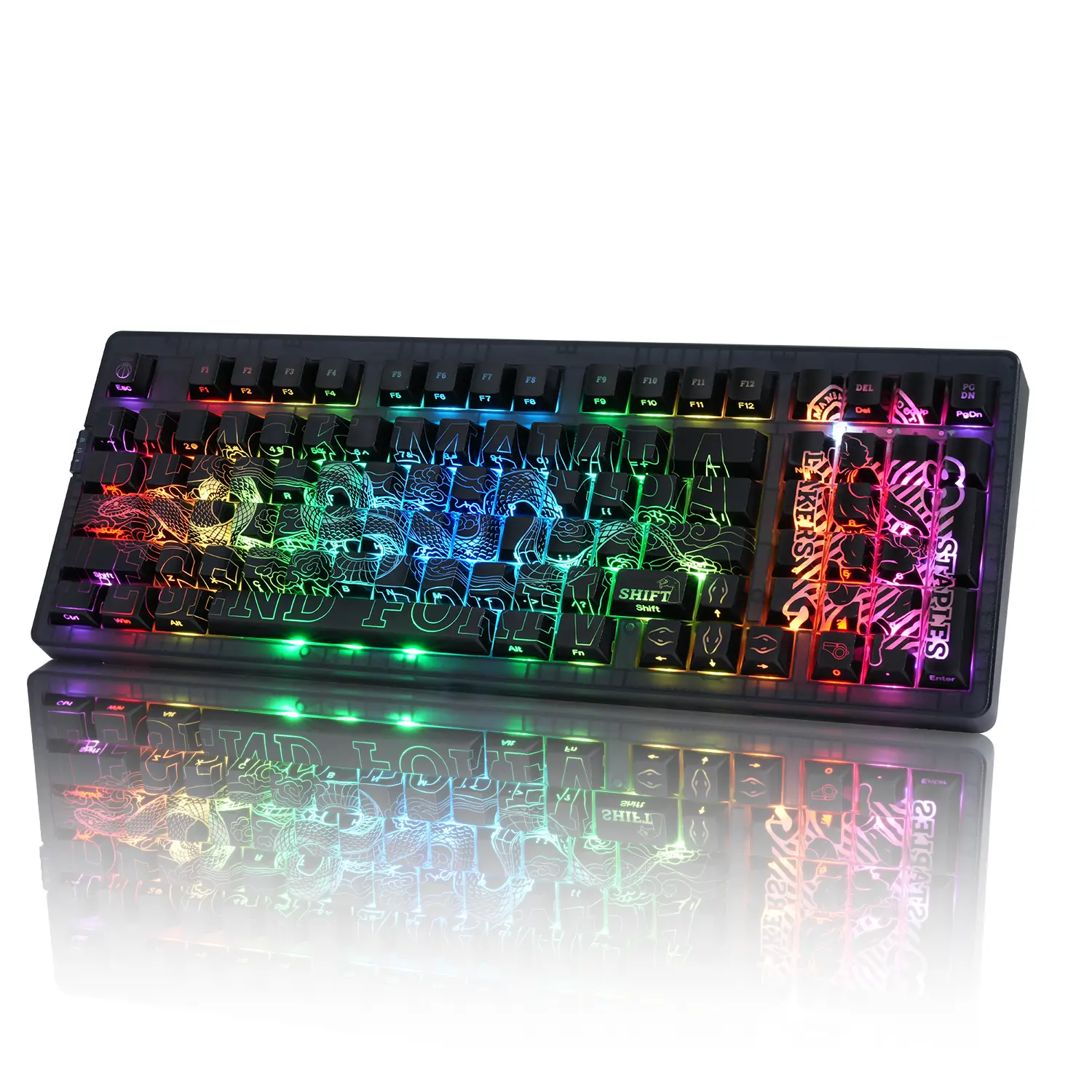 ZORNHER ZH980 Wireless Bluetooth Mechanical Gaming Keyboard 95% Black Hot Swappable Custom Feel, Clicky Gaming Keyboard, RGB Backlit, 2.4GHz/USB-C/BT5.0 Connectivity, Gaming Keyboards, Deals for You Days, Summer Wins, Back to School