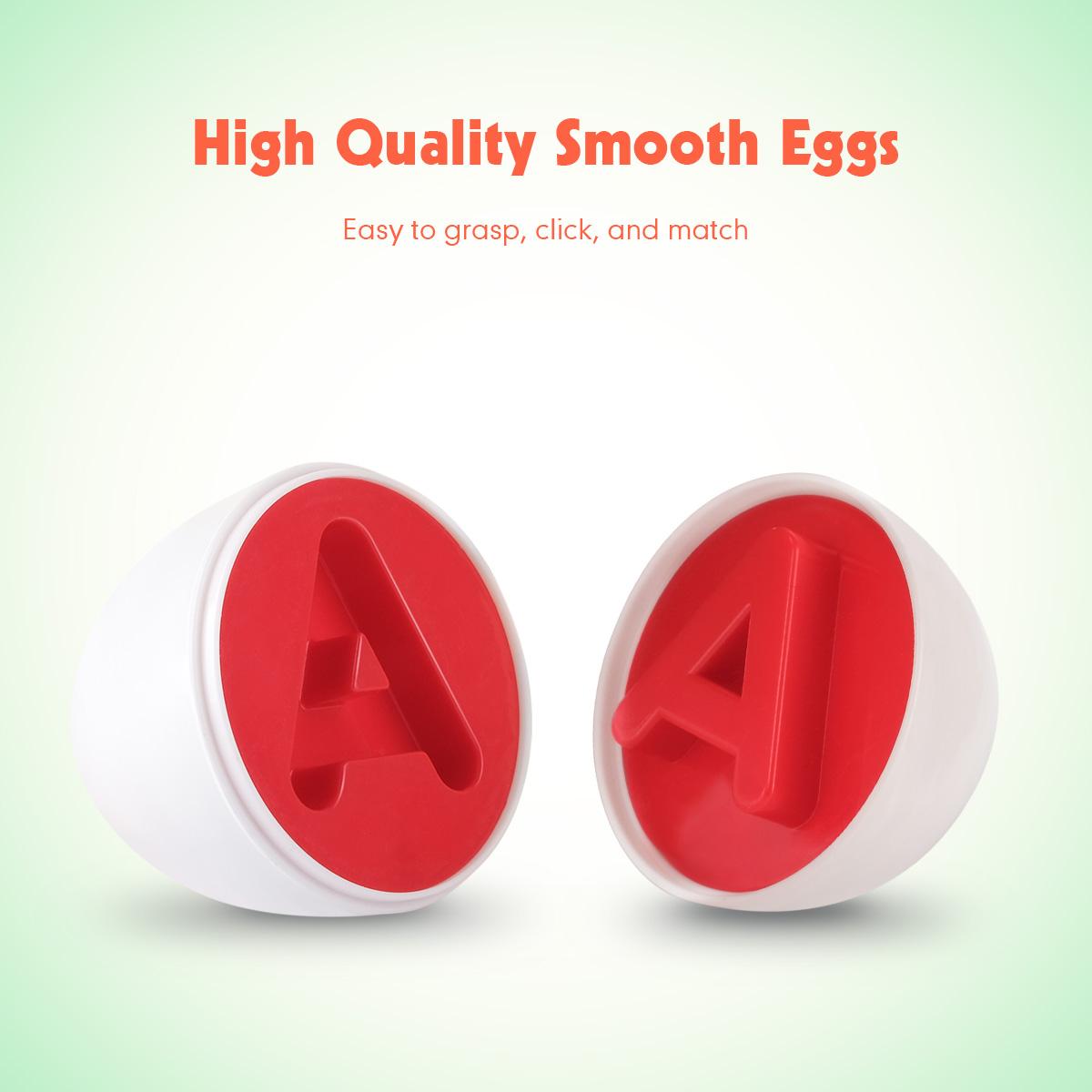 Coogam 26PCS Alphabet Matching Eggs Toy, Color Recoginition Puzzle Motor Skill Toy for Kids