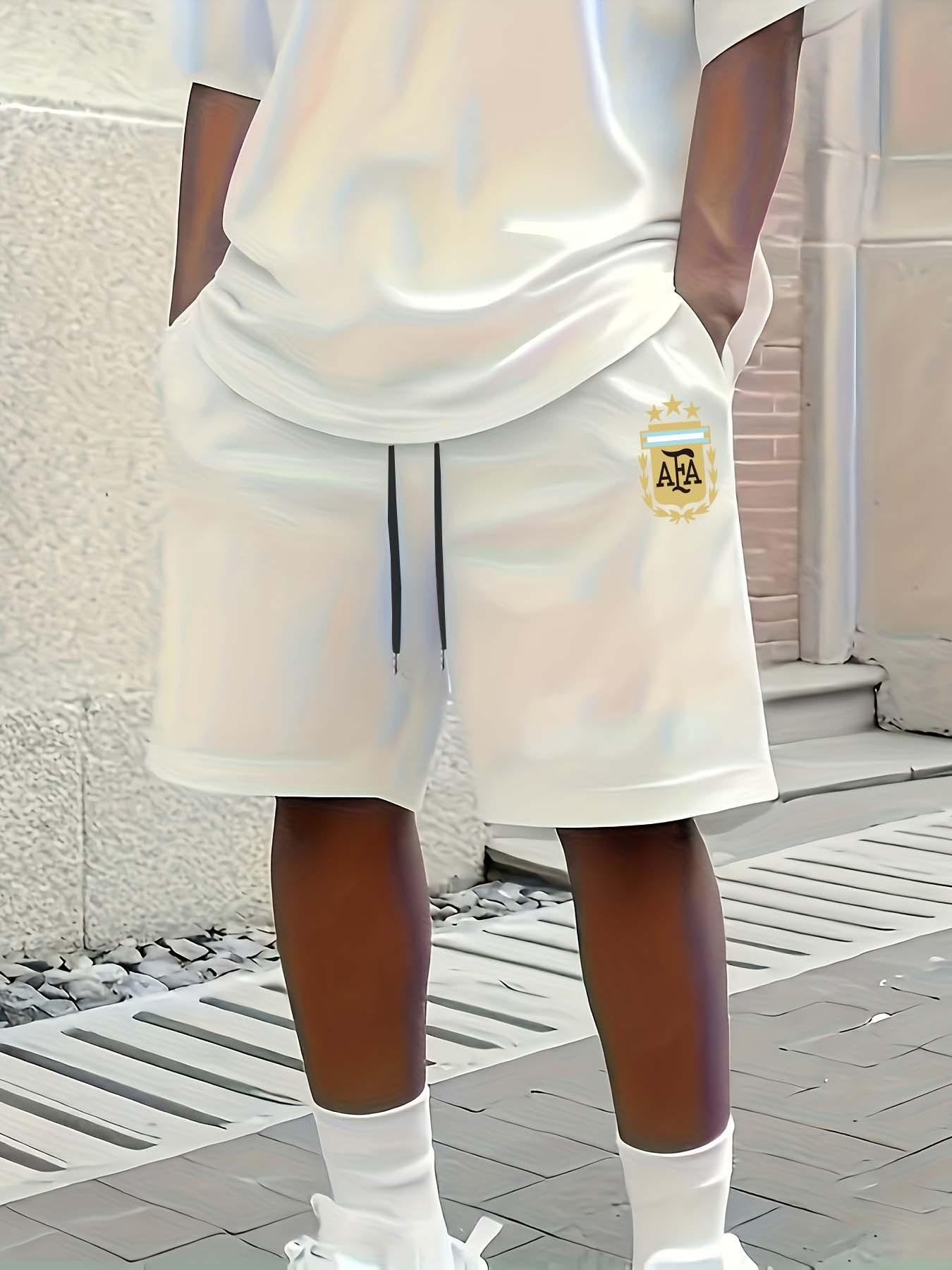 Men's Argentina #10 Messi 2 Piece, World Cup Champions Graphic T-Shirt & Shorts, Sporty Casual Soccer Fan Gear for Summer