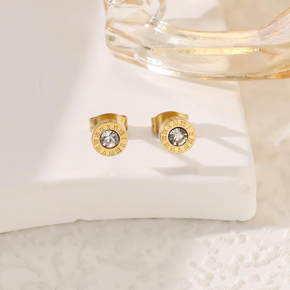 Elegant Gold CZ Circle Jewelry Set, Minimalist Cubic Zirconia Pendant Necklace Bracelet Earrings, Daily & Party Wear Accessory