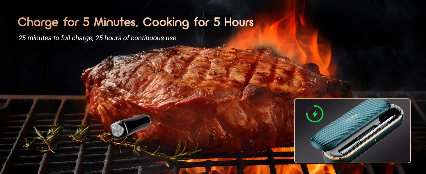 INBKIRD Meat Temperature Gauge, 1 Bluetooth Barbecue Temperature Gauge, Supports Temperature Alarm, Suitable for Barbecue, Home, Kitchen Tools TikTokShopBlackFriday Food Thermometer Stainless Steel Grill INBKIRD Meat Temperature Gauge, 1 Bluetooth Barbecue Temperature Gauge, Supports Temperature Alarm, Suitable for Barbecue, Home, Kitchen Tools TikTokShopBlackFriday Food Thermometer Stainless Steel Grill