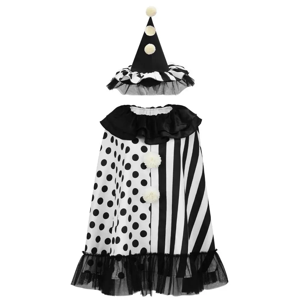 Fancy Dress Movie Terrifier Art Clown Cosplay for Women Hat Cape Coat Scary Stage Costume Halloween Costume for Woman Party