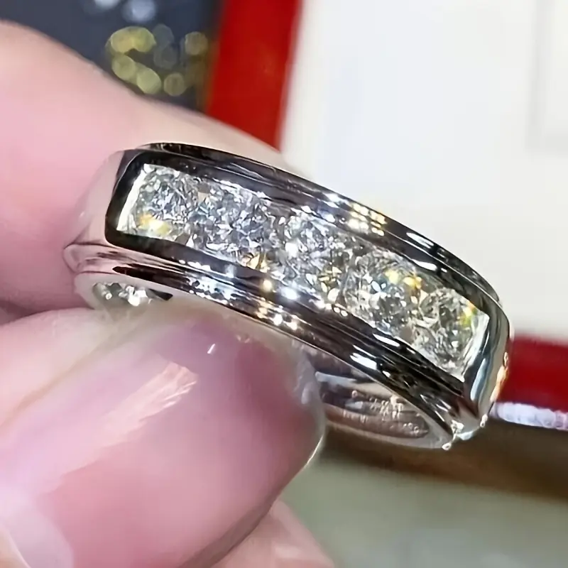 Women's S925 Sterling Silver 3CT Oval-Cut Moissanite Ring - Sparkling Stones Engagement Jewelry, Wedding Gift, Birthday Present