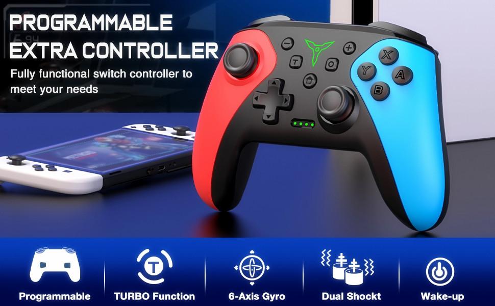 Switch Controller for Nintendo Switch/Lite/OLED Controller , Wireless Switch Controller with a Mouse Touch Feeling on Back Buttons, Switch Pro Controller with Programmable, Wake-up,Turbo Function